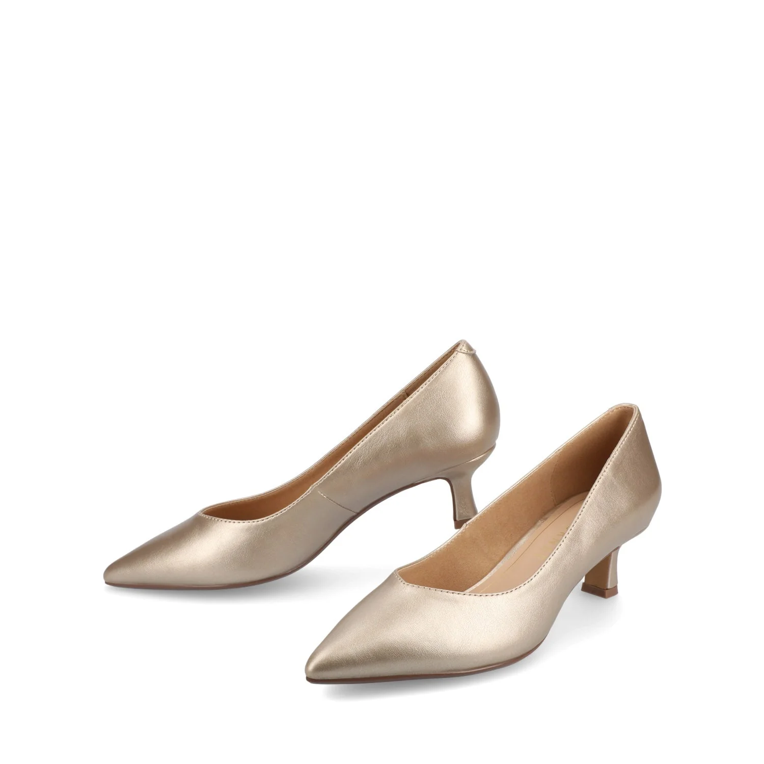 PAMMIE KITTEN HEELS IN VEGAN LEATHER - Champagne PU - Image 2