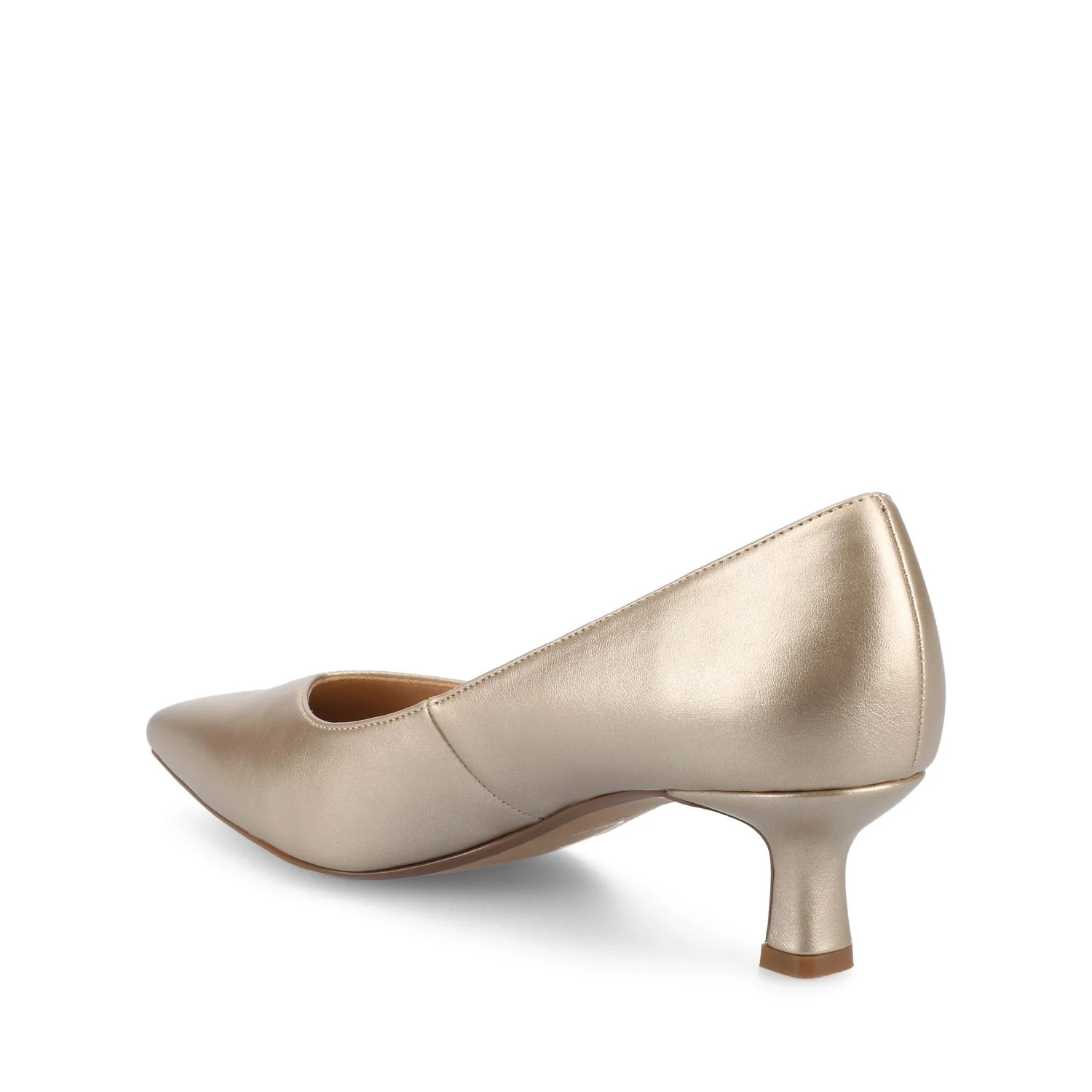 PAMMIE KITTEN HEELS IN VEGAN LEATHER - Champagne PU - Image 4