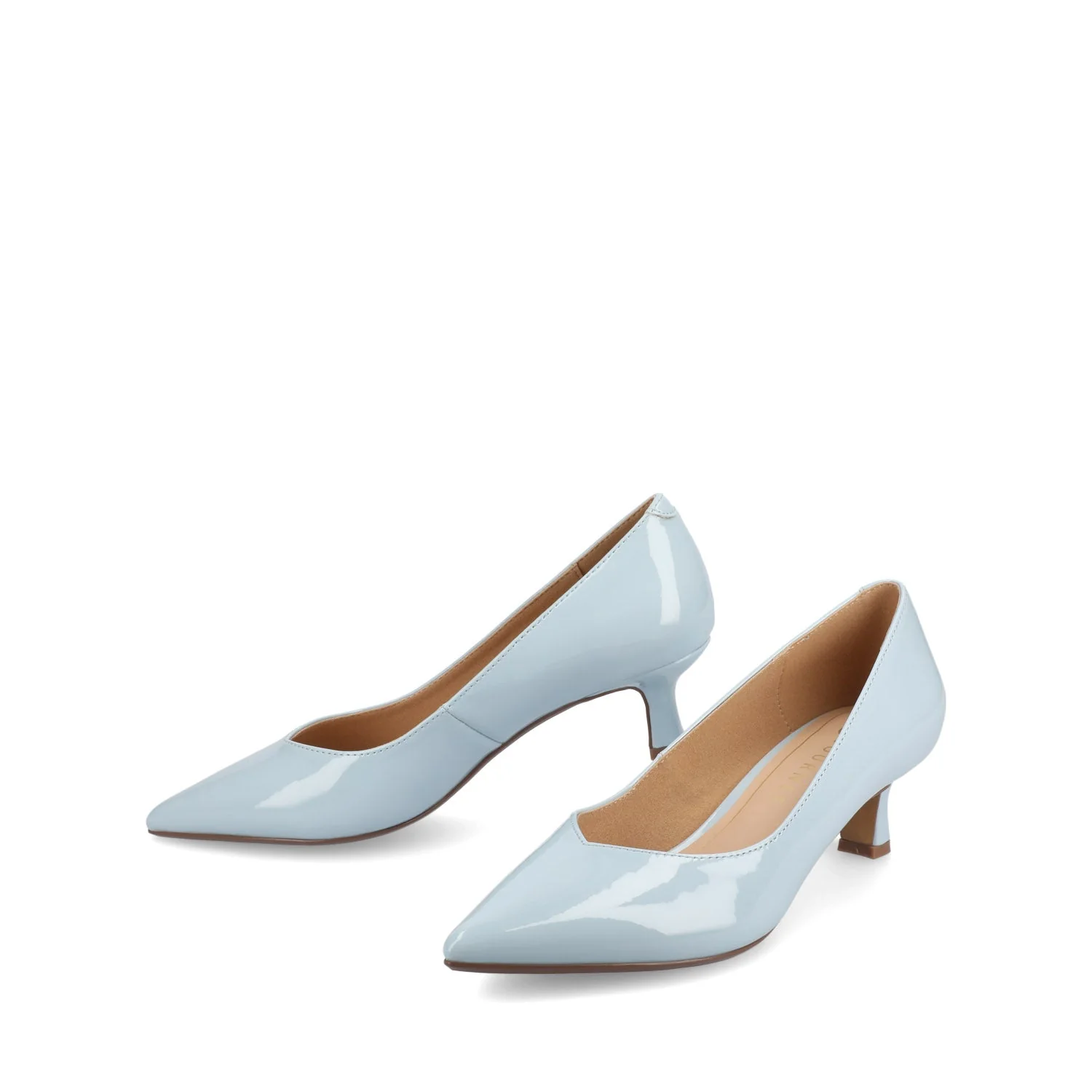 PAMMIE KITTEN HEELS IN PATENT - Blue Patent - Image 2