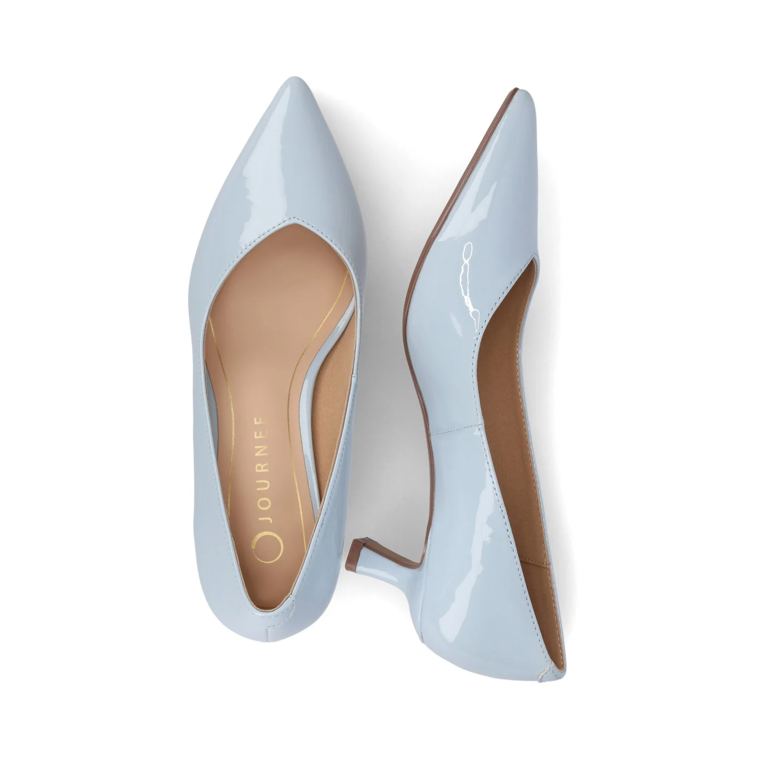 PAMMIE KITTEN HEELS IN PATENT - Blue Patent - Image 3