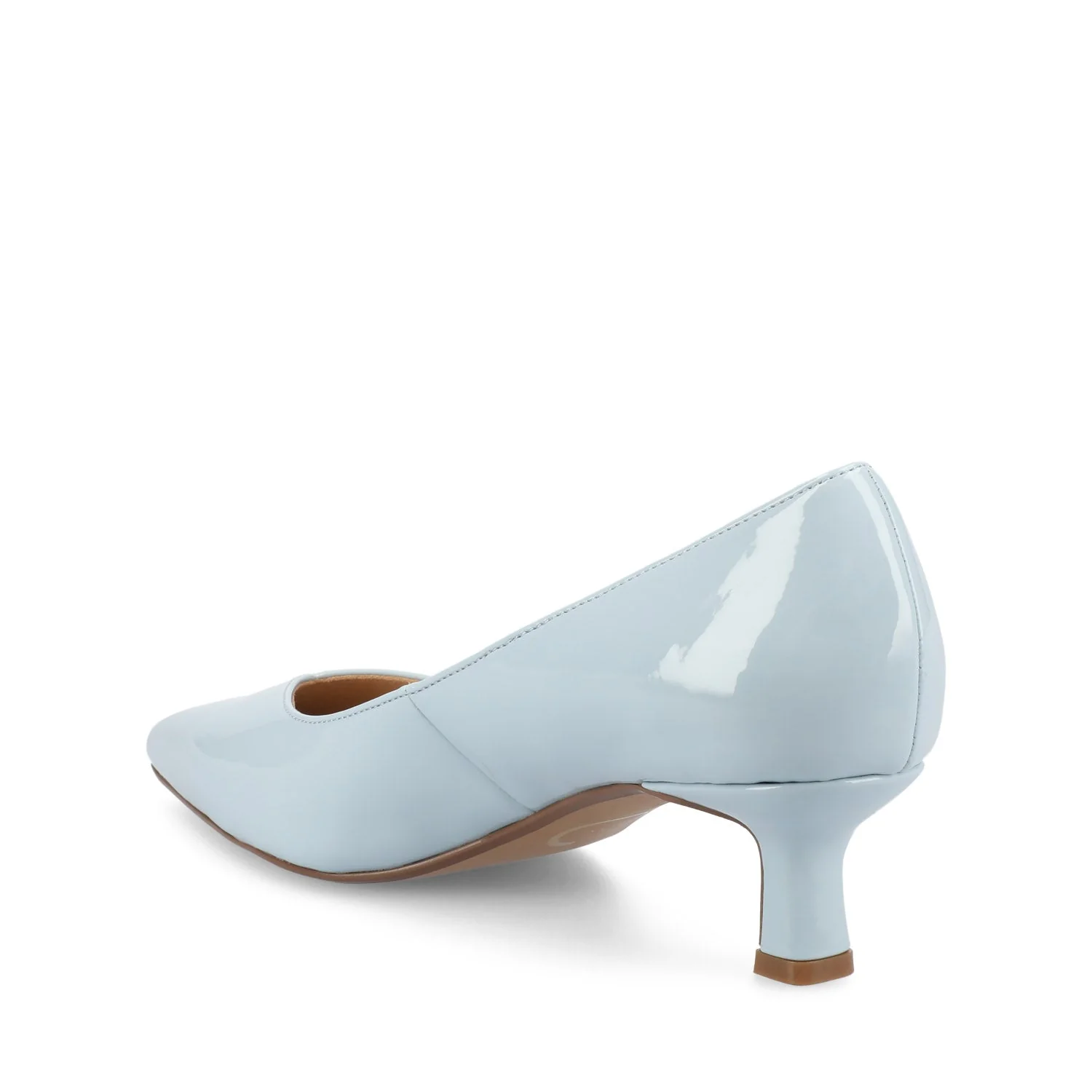 PAMMIE KITTEN HEELS IN PATENT - Blue Patent - Image 4