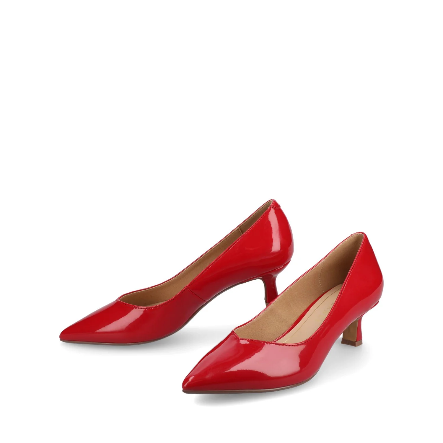 PAMMIE KITTEN HEELS IN PATENT - Red Patent - Image 2