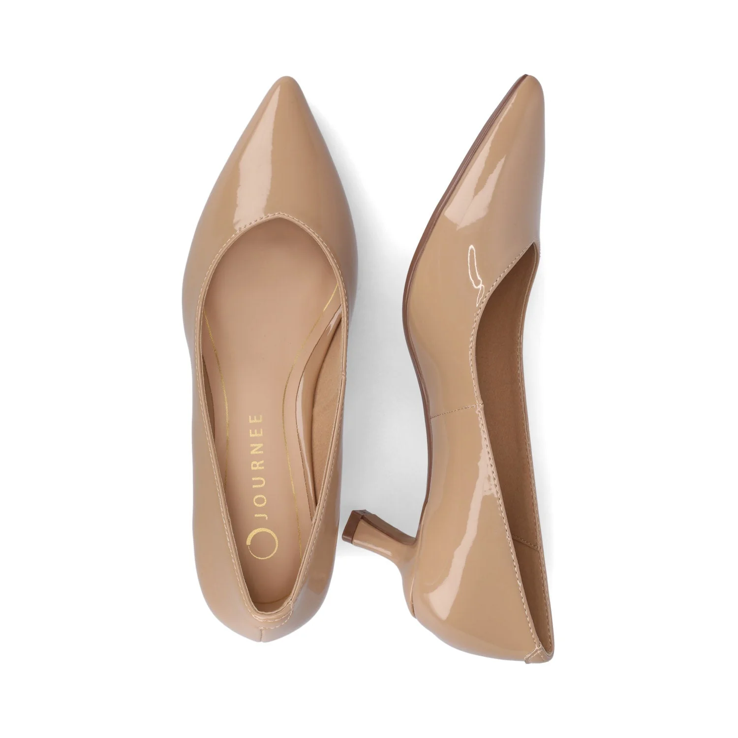 PAMMIE KITTEN HEELS IN PATENT - Tan Patent - Image 3