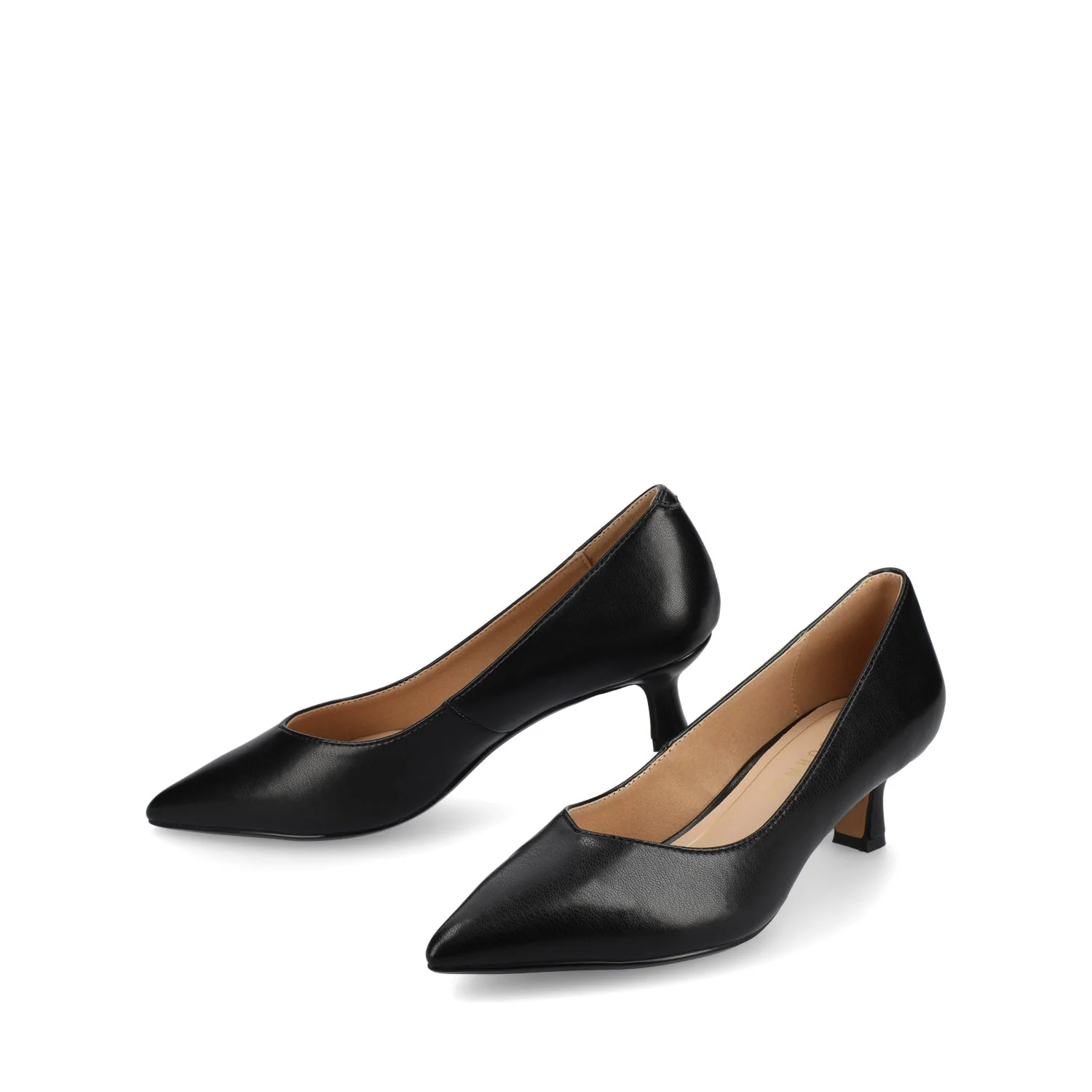 PAMMIE VEGAN LEATHER KITTEN HEELS IN WIDE - Black PU - Image 2
