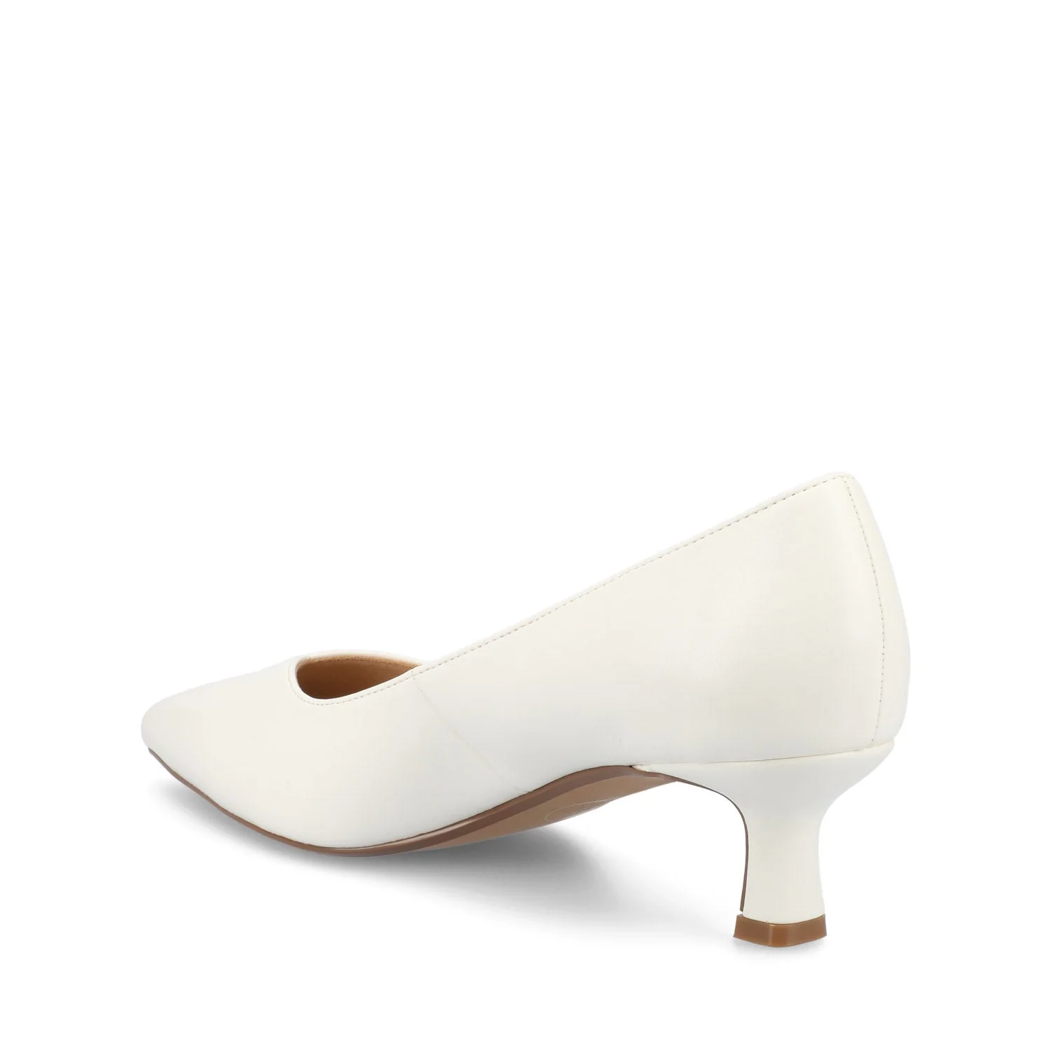 PAMMIE VEGAN LEATHER KITTEN HEELS IN WIDE - White PU - Image 4