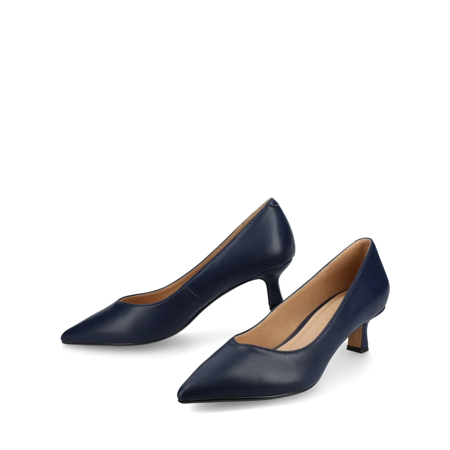 PAMMIE KITTEN HEELS IN VEGAN LEATHER - Navy PU - Image 2