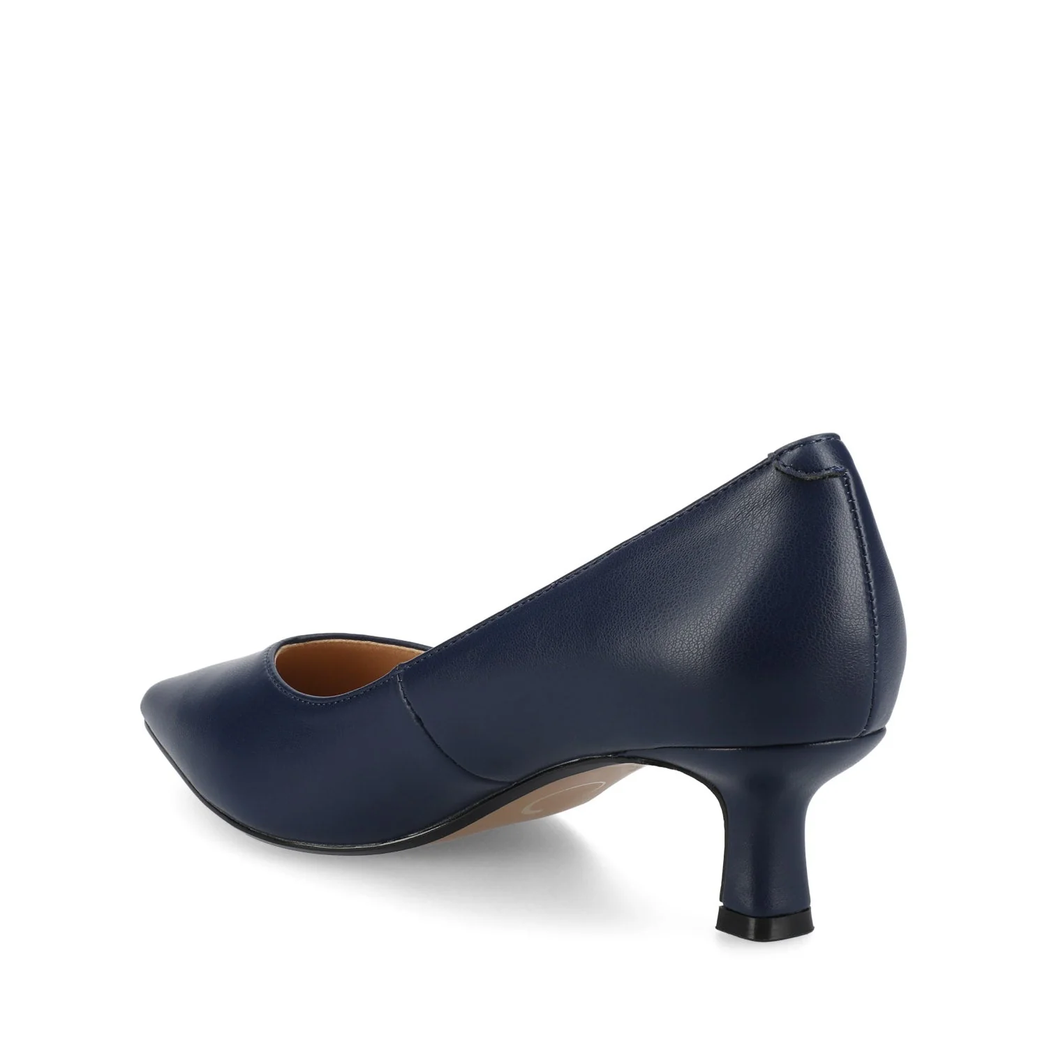 PAMMIE KITTEN HEELS IN VEGAN LEATHER - Navy PU - Image 4