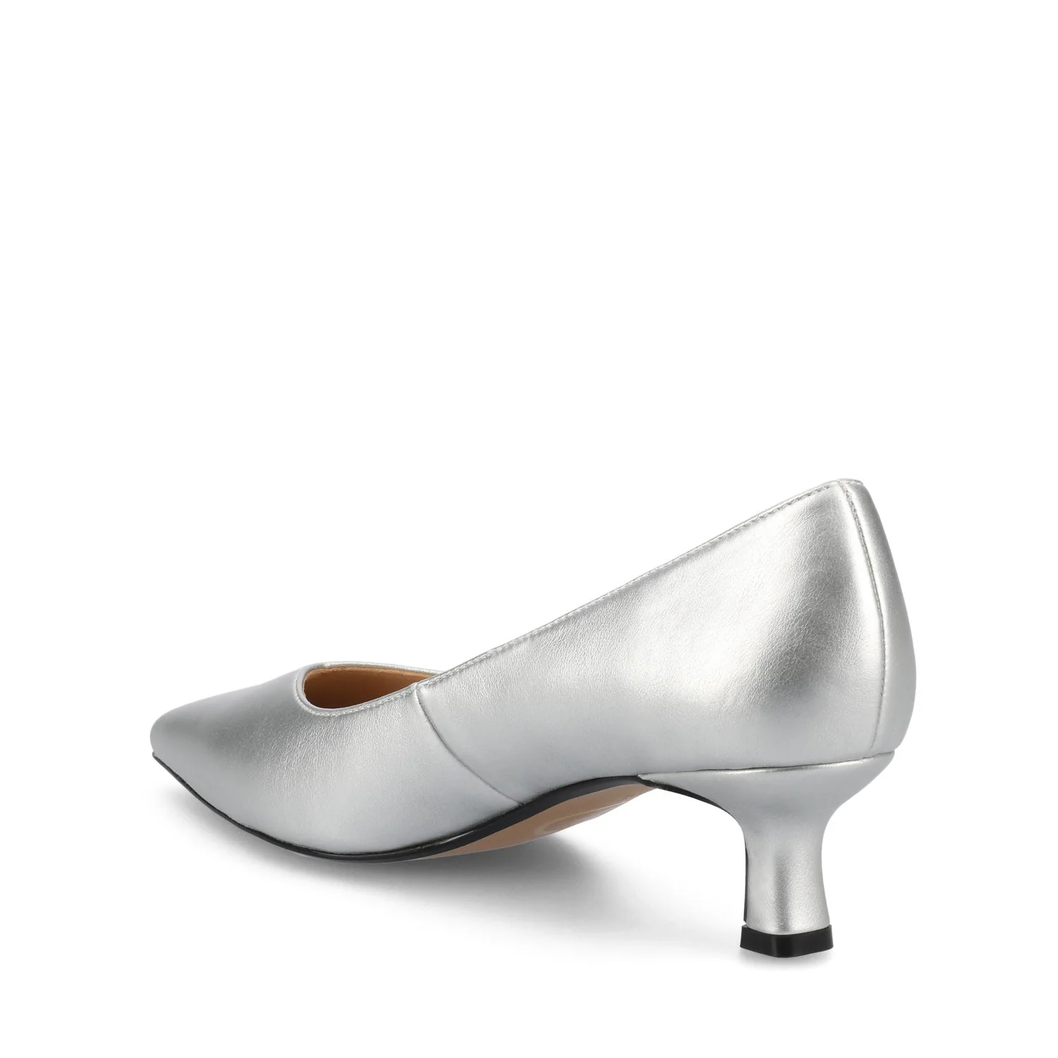 PAMMIE KITTEN HEELS IN VEGAN LEATHER - Silver PU - Image 5