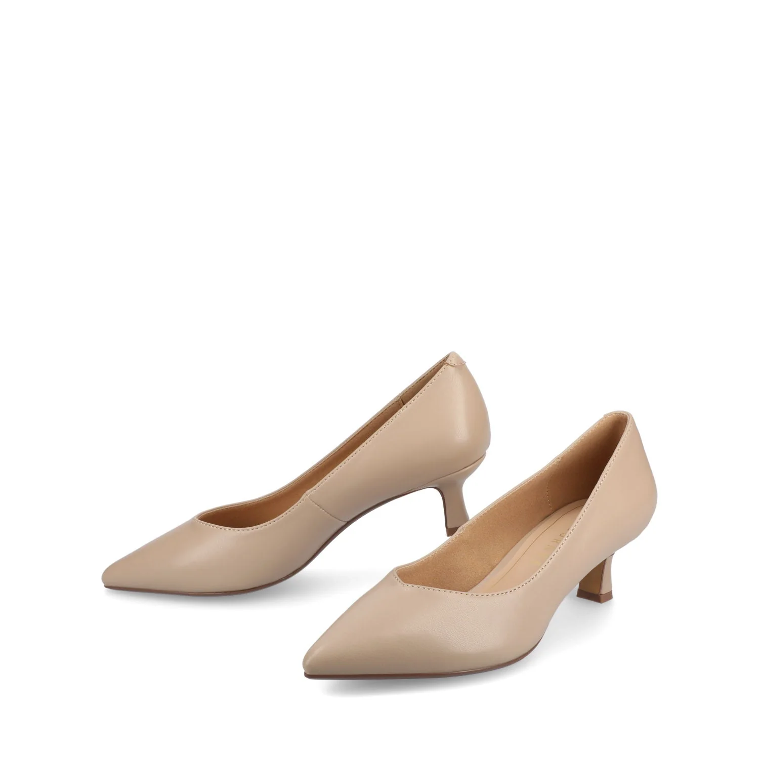 PAMMIE KITTEN HEELS IN VEGAN LEATHER - Taupe PU - Image 2