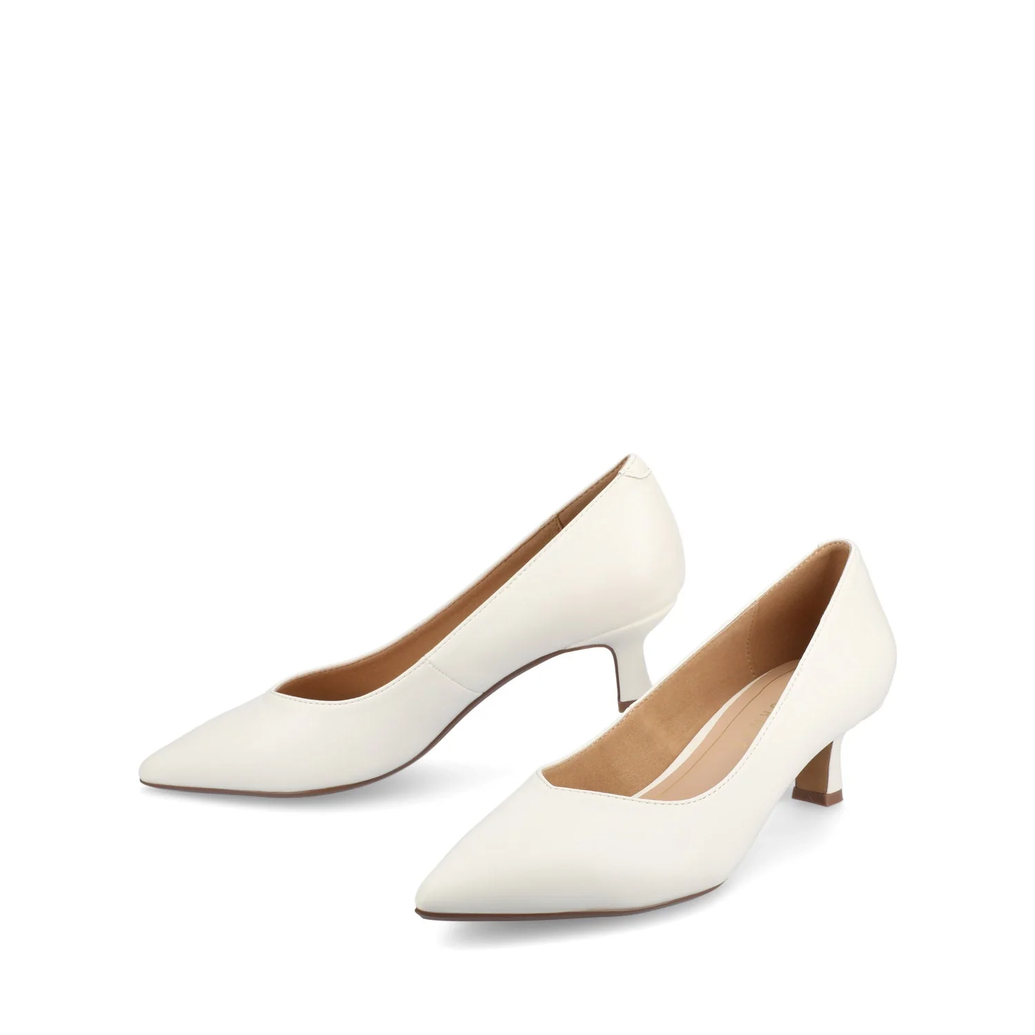PAMMIE KITTEN HEELS IN VEGAN LEATHER - White PU - Image 2