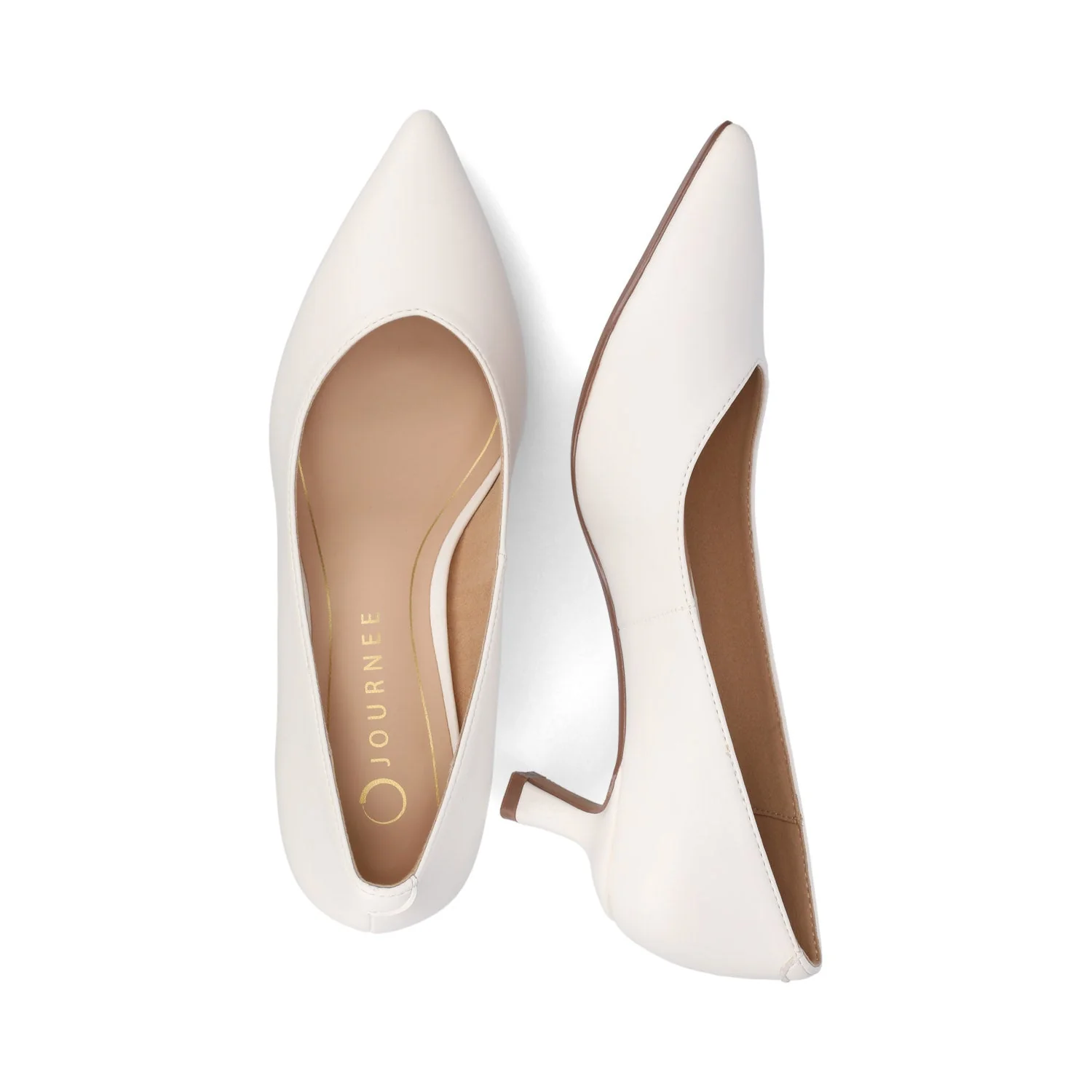 PAMMIE KITTEN HEELS IN VEGAN LEATHER - White PU - Image 3