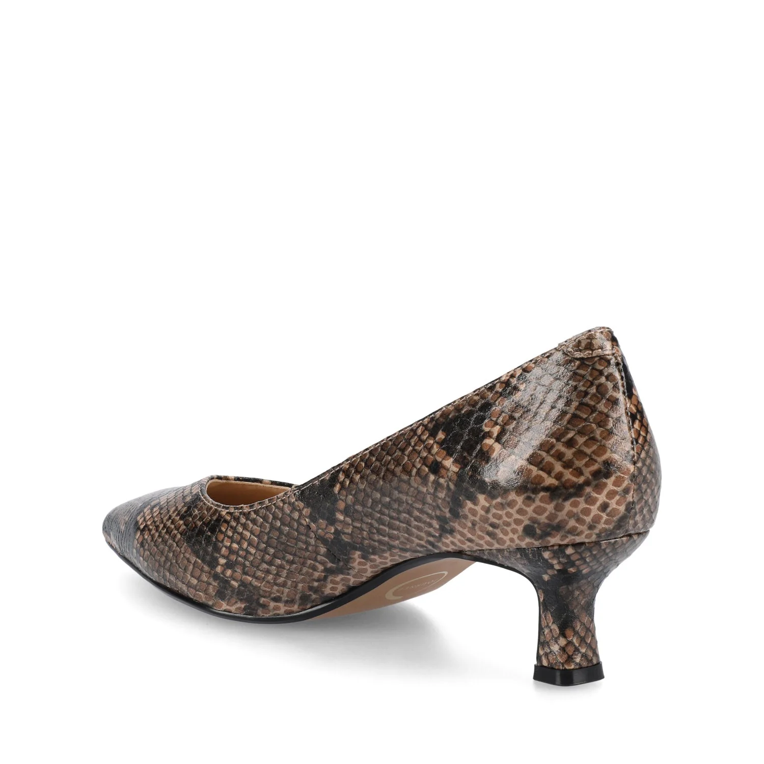 PAMMIE STATEMENT KITTEN HEELS - Brown Snake - Image 3
