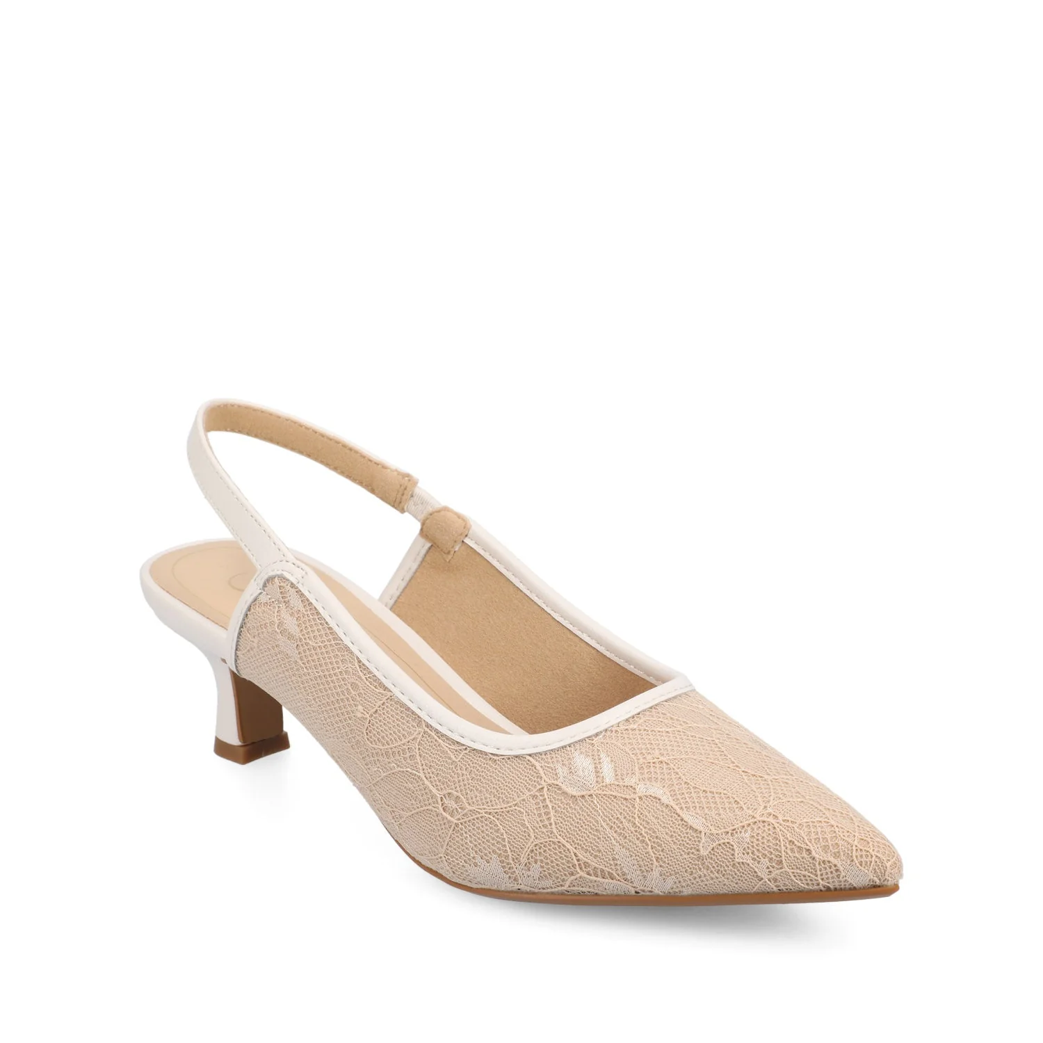 PAULINA KITTEN HEELS IN STATEMENT PATENT - Bone Lace - Image 2