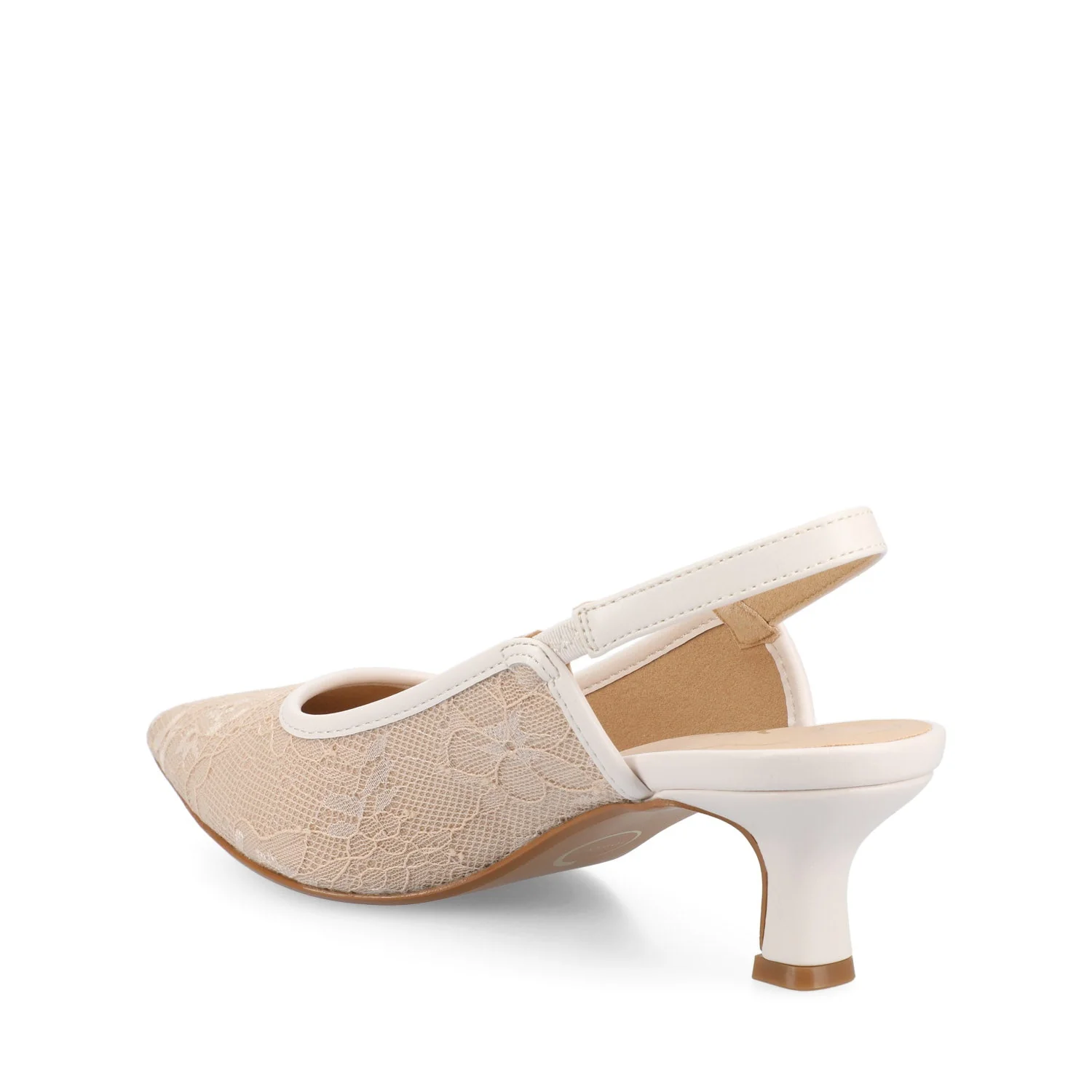 PAULINA KITTEN HEELS IN STATEMENT PATENT - Bone Lace - Image 3