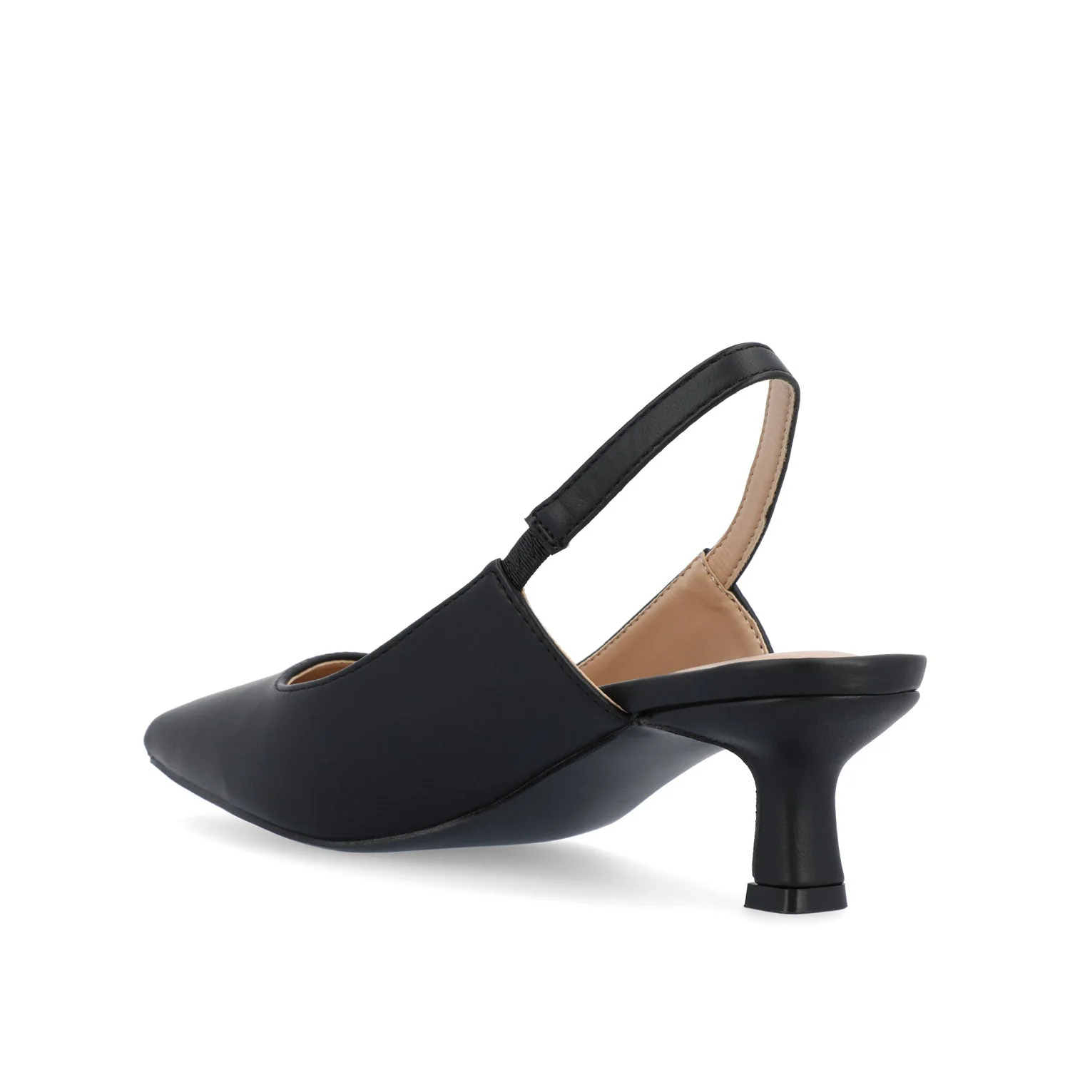 PAULINA SLINGBACK KITTEN HEELS IN PATENT - Black - Image 4