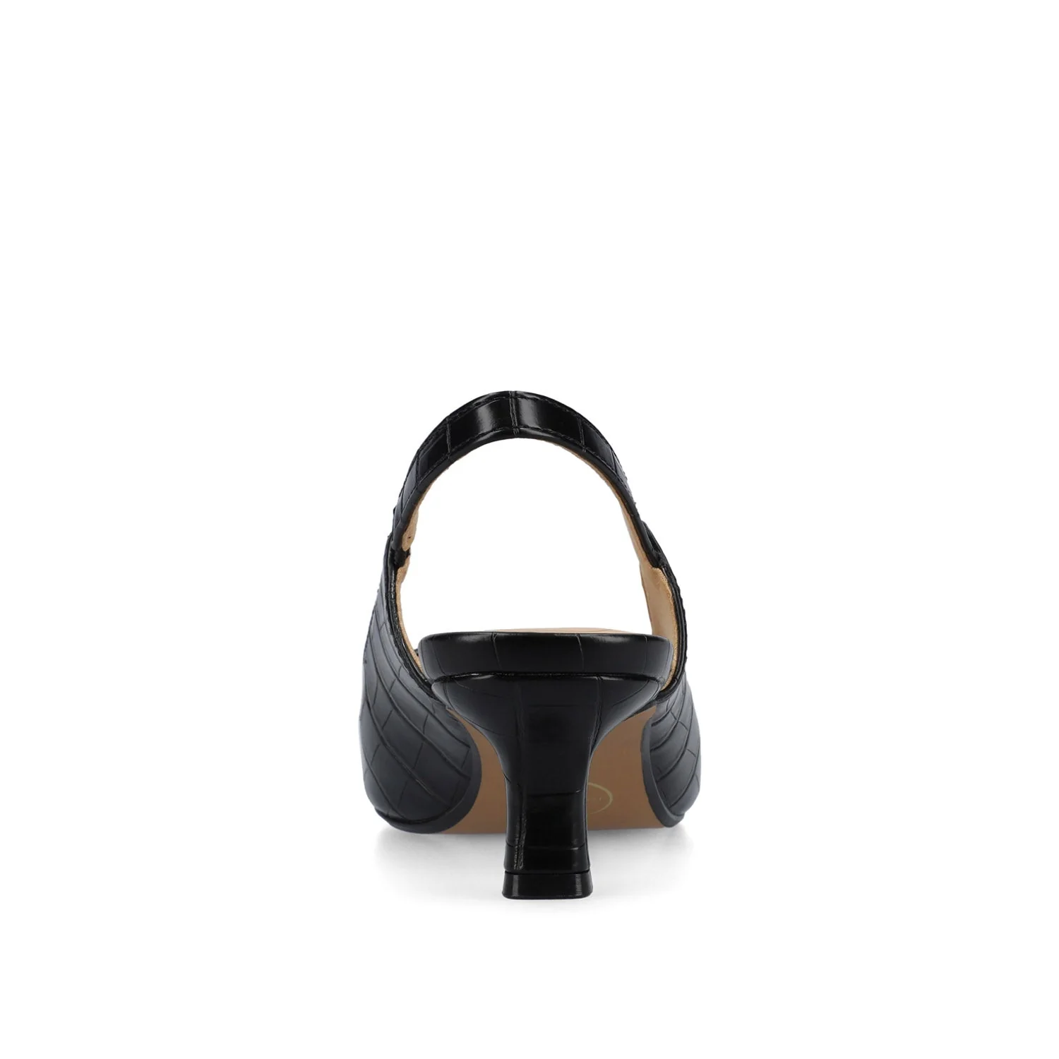 PAULINA SLINGBACK KITTEN HEELS IN PATENT - Croco Black - Image 6