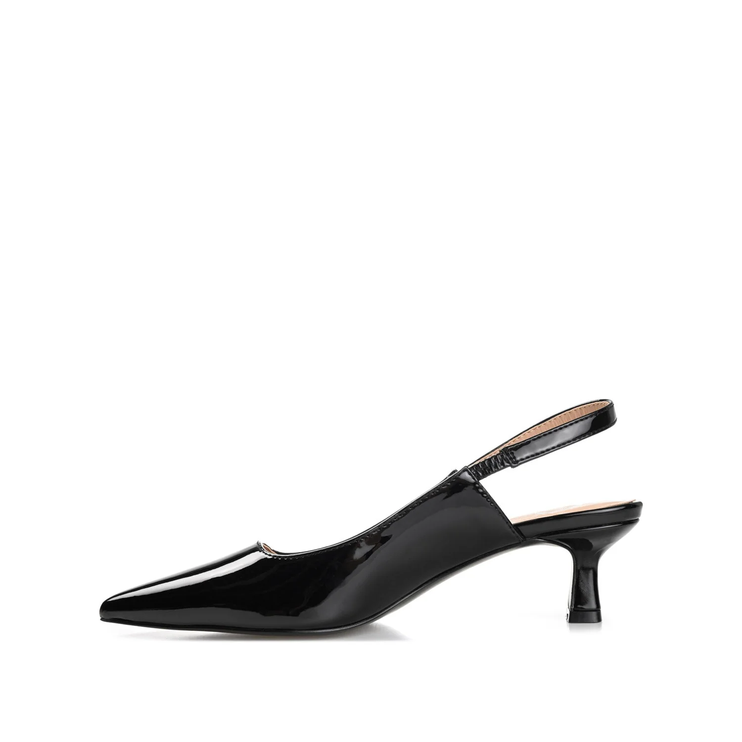 PAULINA SLINGBACK KITTEN HEELS IN PATENT - Patent Black - Image 3