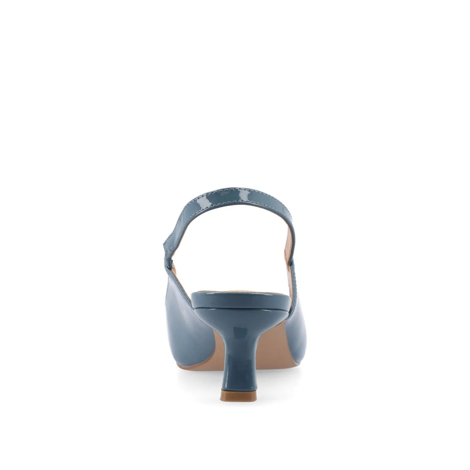 PAULINA SLINGBACK KITTEN HEELS IN PATENT - Patent Blue - Image 7
