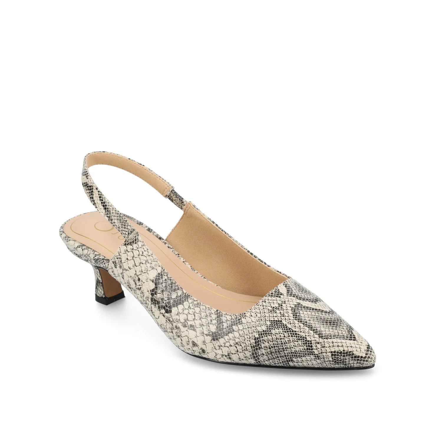 PAULINA SLINGBACK KITTEN HEELS IN PATENT - Snake - Image 2