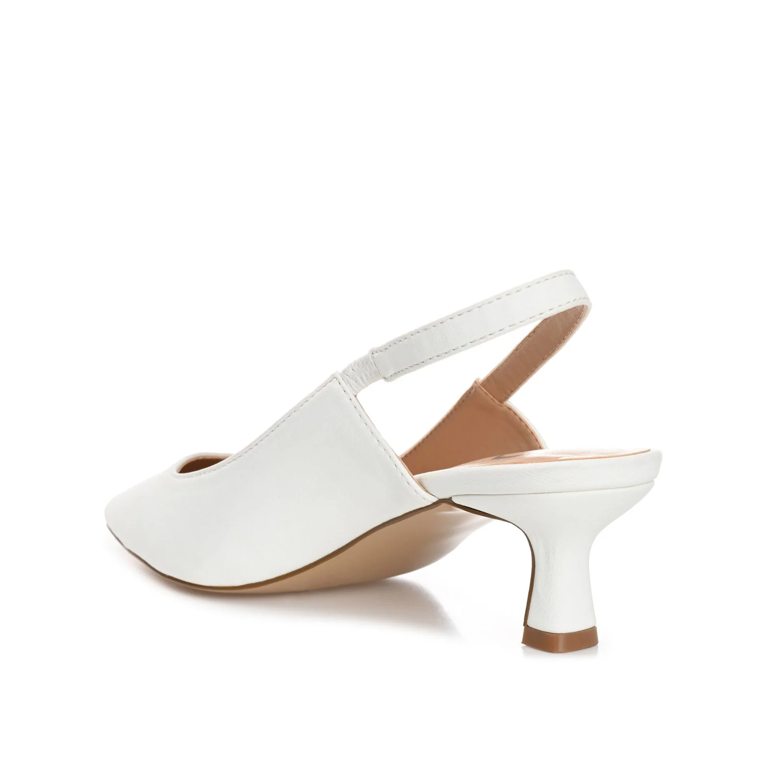 PAULINA SLINGBACK KITTEN HEELS IN PATENT - White - Image 4