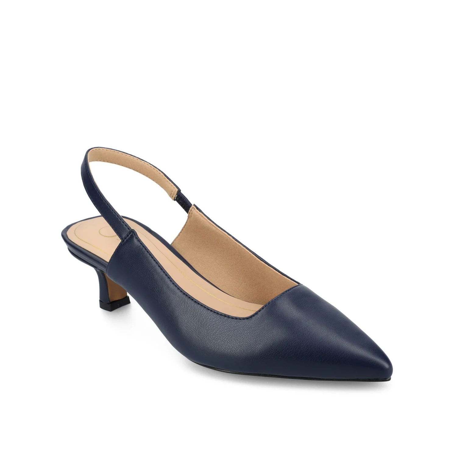 PAULINA PATENT KITTEN HEELS IN WIDE - Navy Nubuck - Image 2
