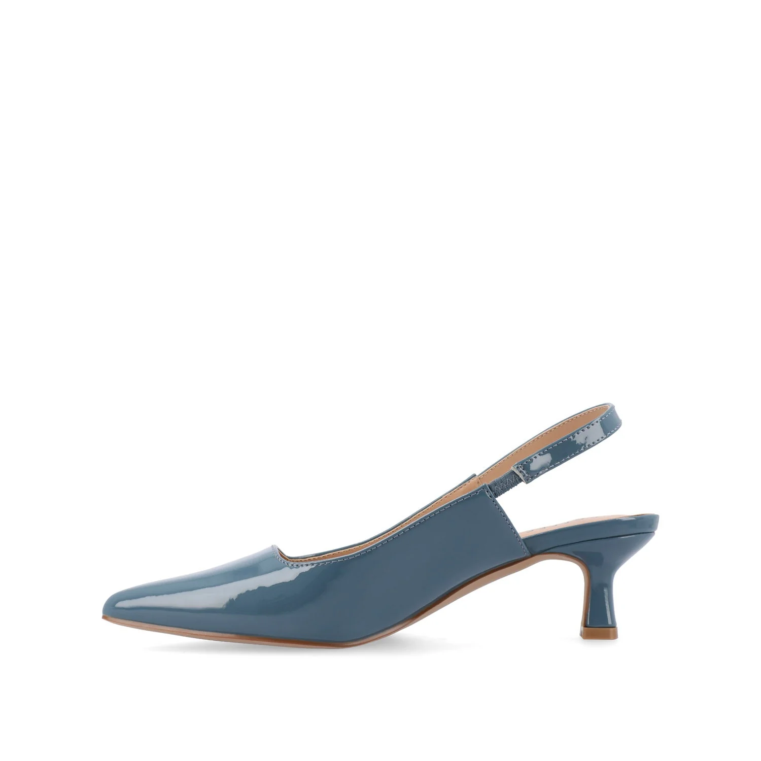 PAULINA PATENT KITTEN HEELS IN WIDE - Patent Blue - Image 3