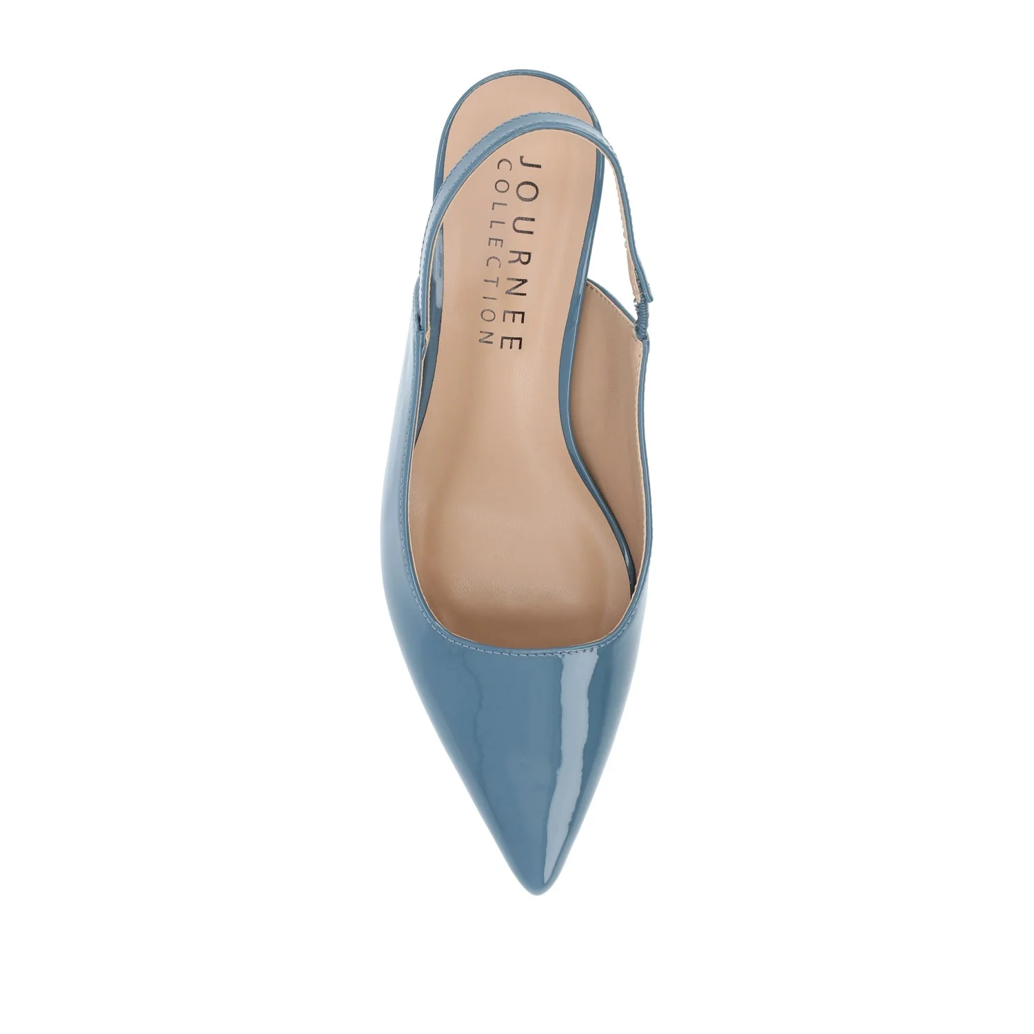 PAULINA PATENT KITTEN HEELS IN WIDE - Patent Blue - Image 6