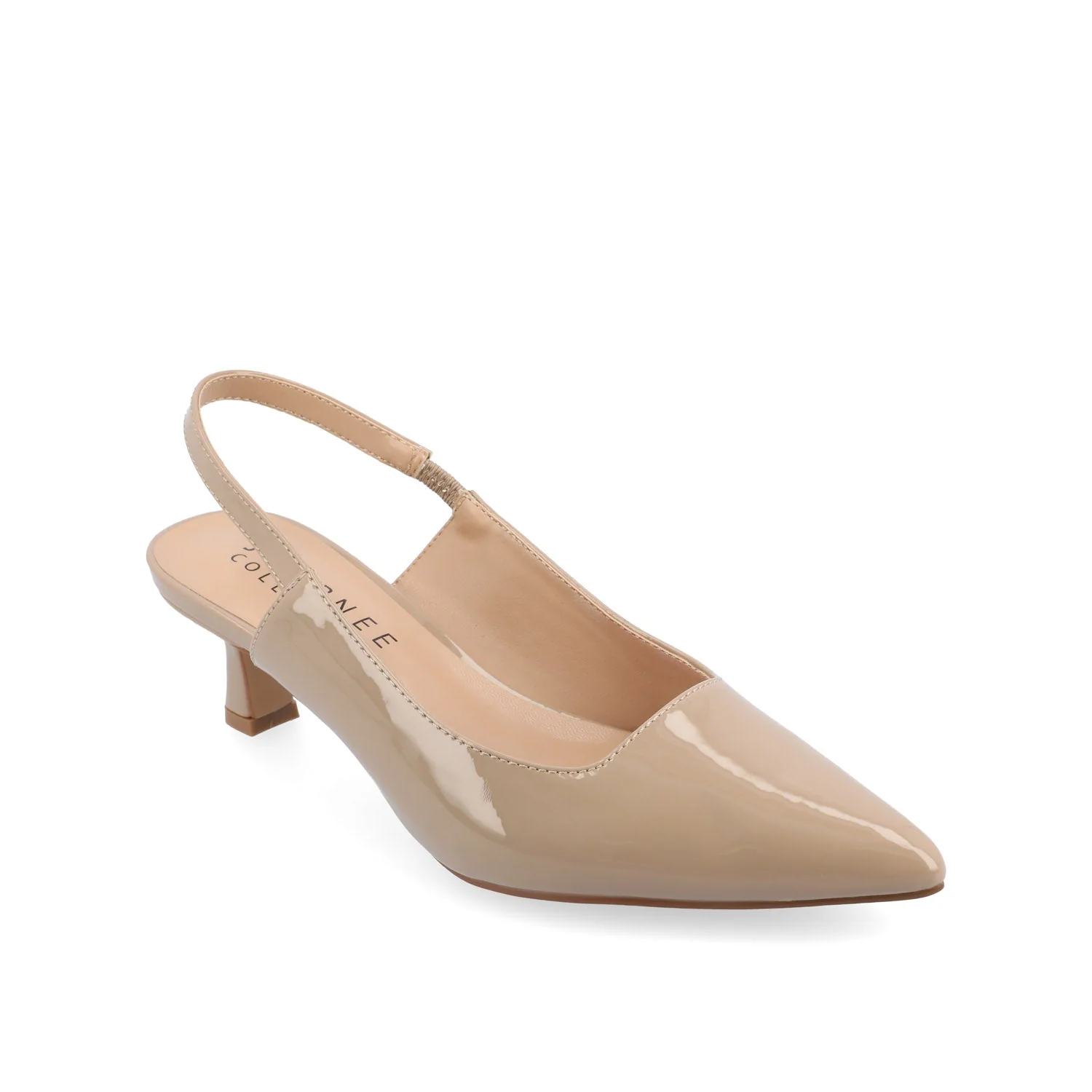 PAULINA STATEMENT KITTEN HEELS IN WIDE - Patent Taupe - Image 3