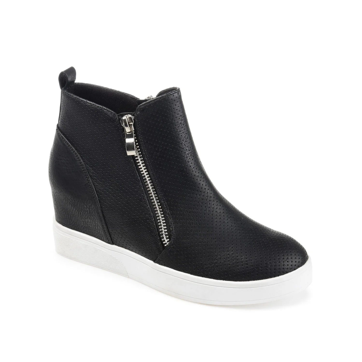 PENNELOPE WEDGE SNEAKERS IN VEGAN LEATHER - Black - Image 2