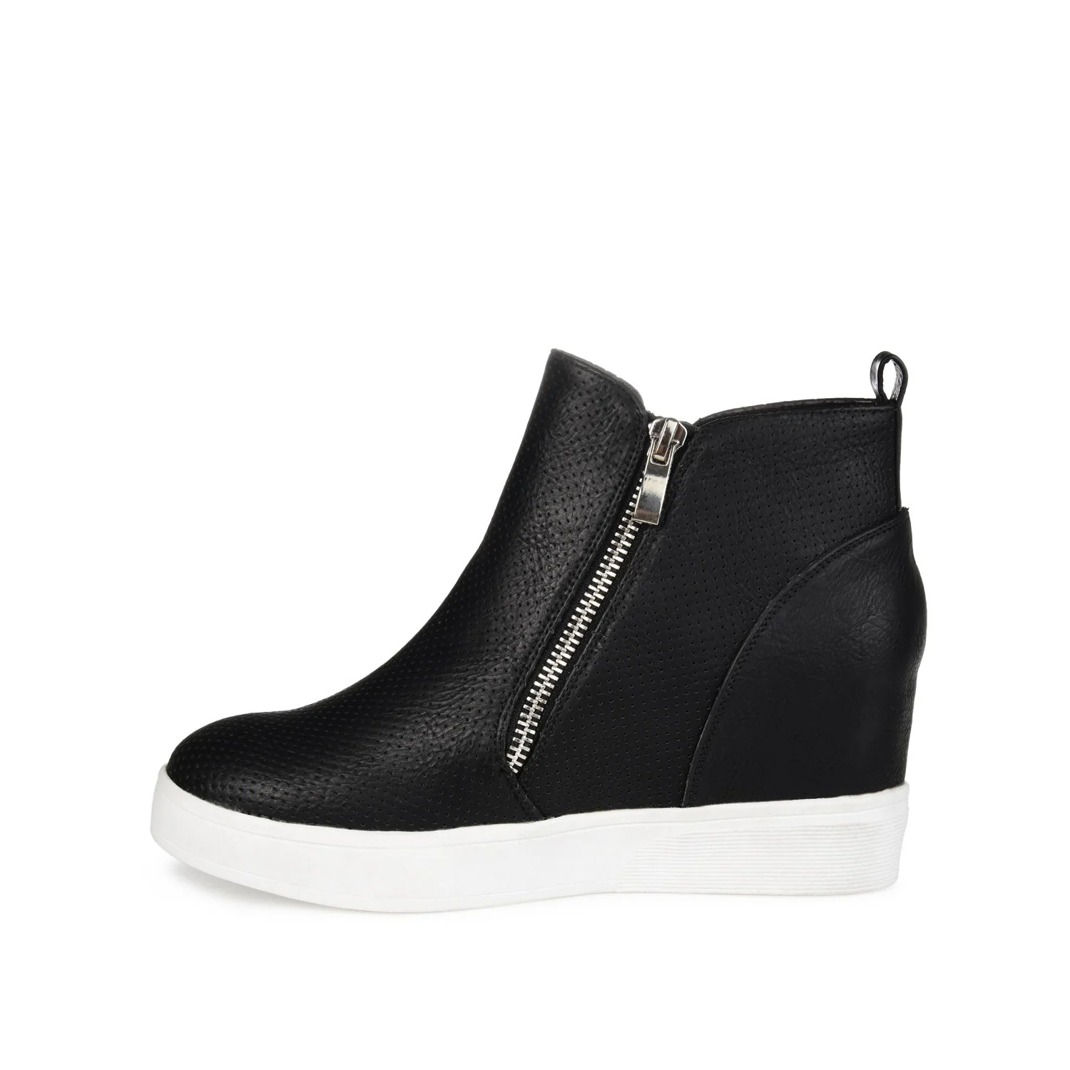 PENNELOPE WEDGE SNEAKERS IN VEGAN LEATHER - Black - Image 3