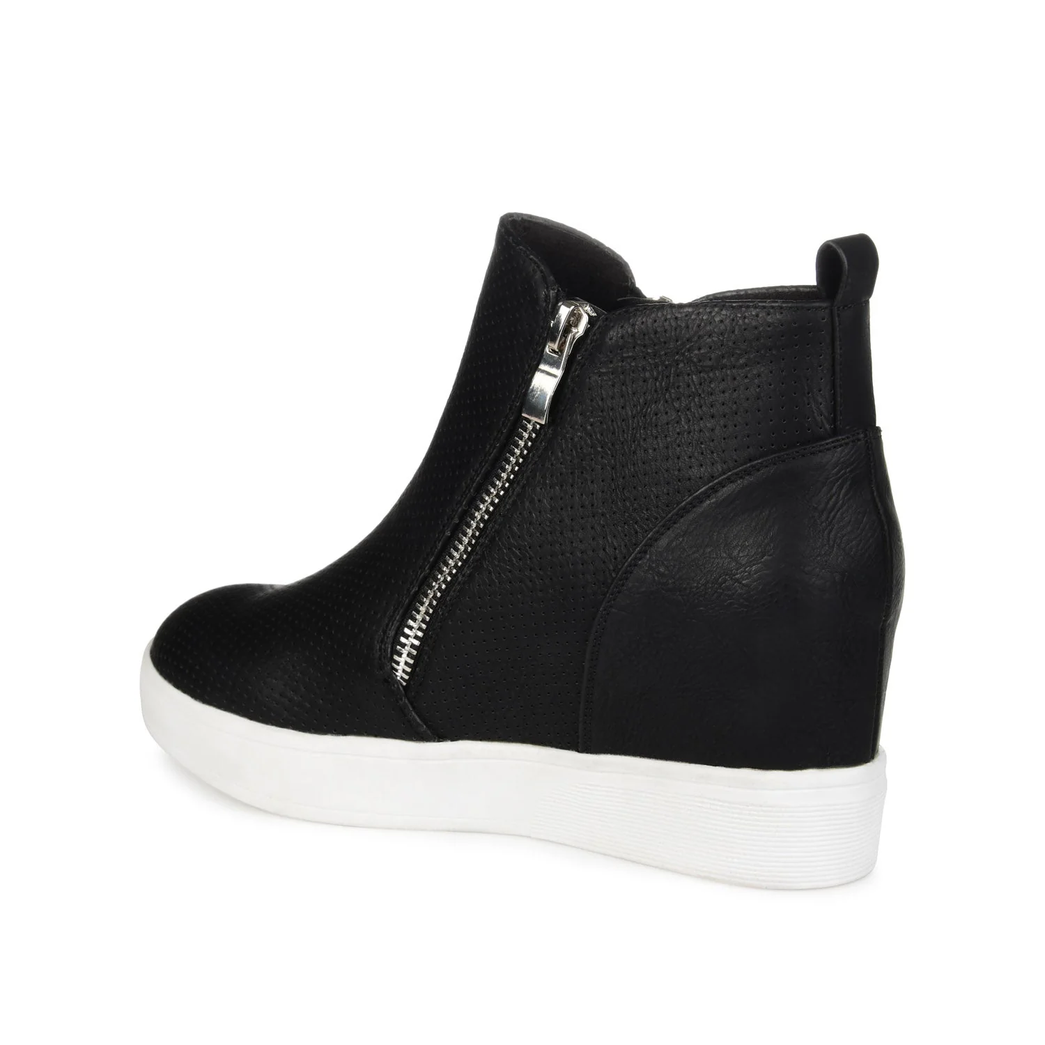 PENNELOPE WEDGE SNEAKERS IN VEGAN LEATHER - Black - Image 4