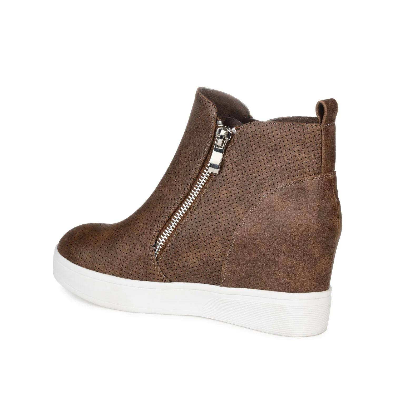 PENNELOPE WEDGE SNEAKERS IN VEGAN LEATHER - Brown - Image 4