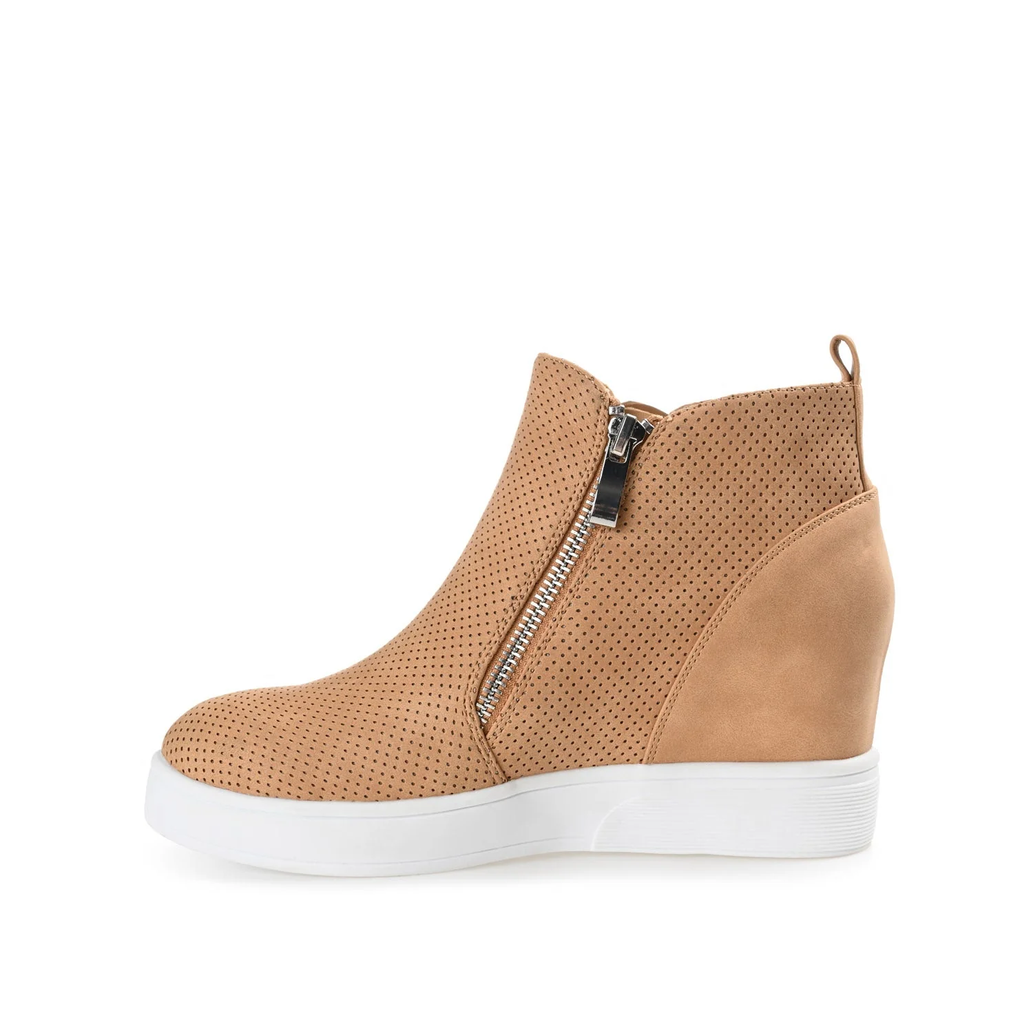 PENNELOPE WEDGE SNEAKERS IN VEGAN LEATHER - Tan - Image 3