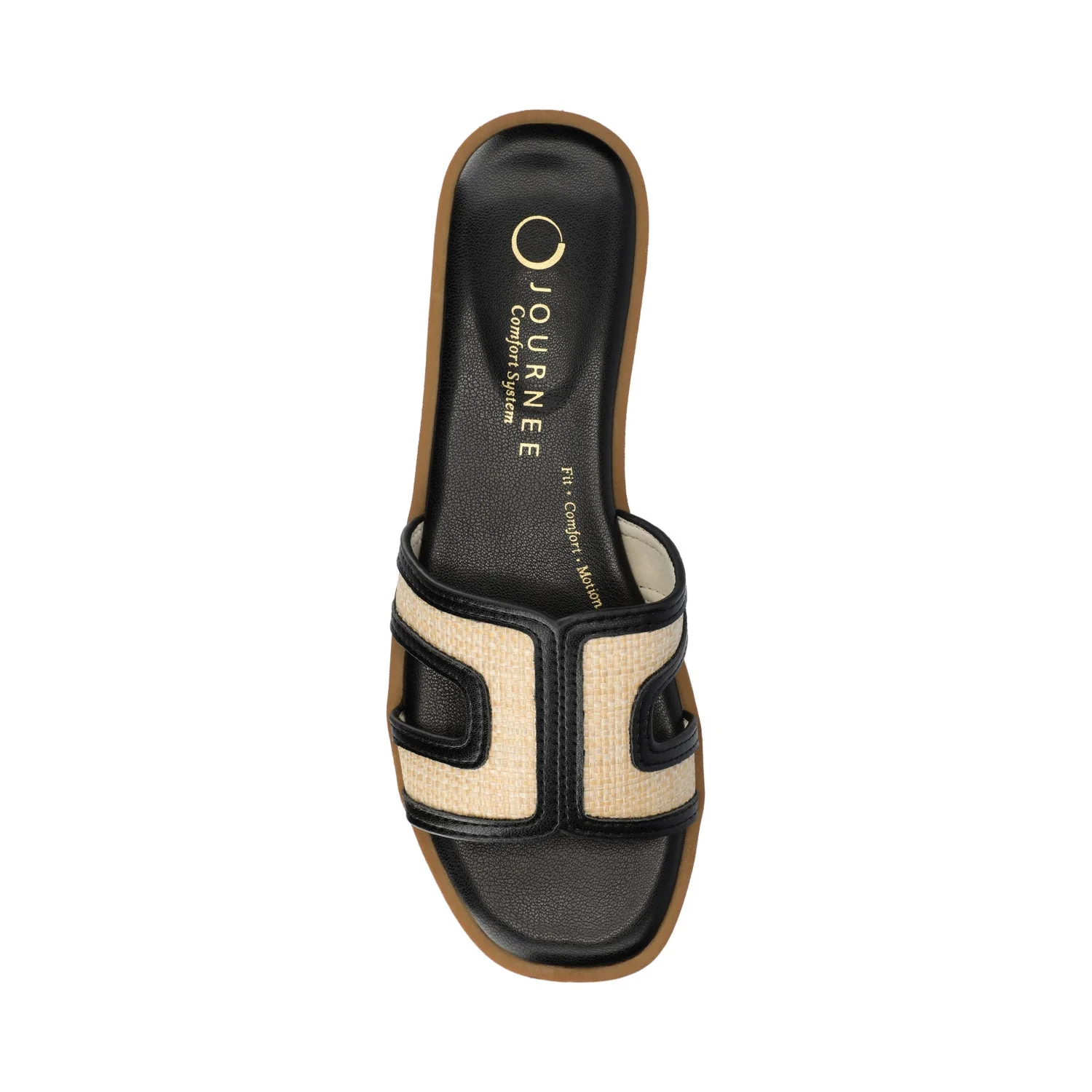 PRIMAH FLAT SANDALS - Black/Natural Raffia - Image 4