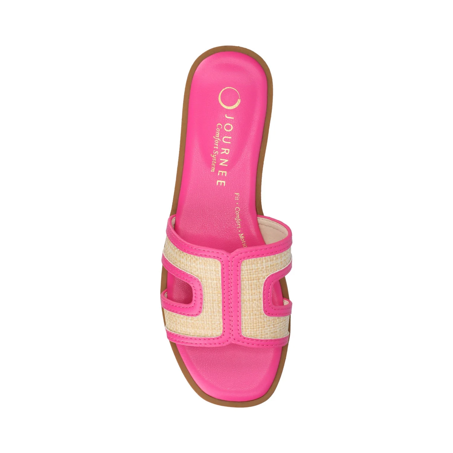 PRIMAH FLAT SANDALS - Fuschia Raffia - Image 4