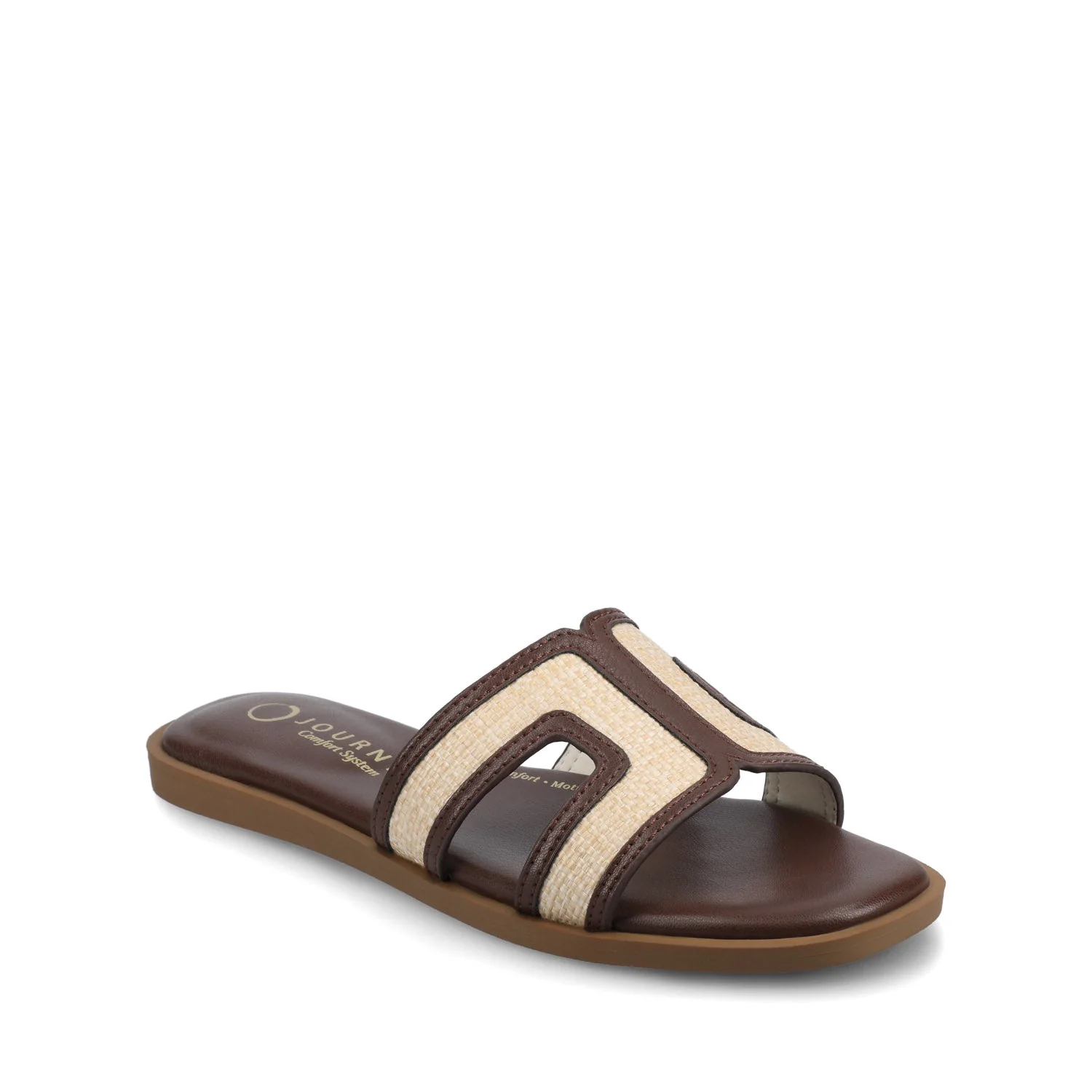 PRIMAH FLAT SANDALS IN WIDE - Chocolate Raffia - Image 2