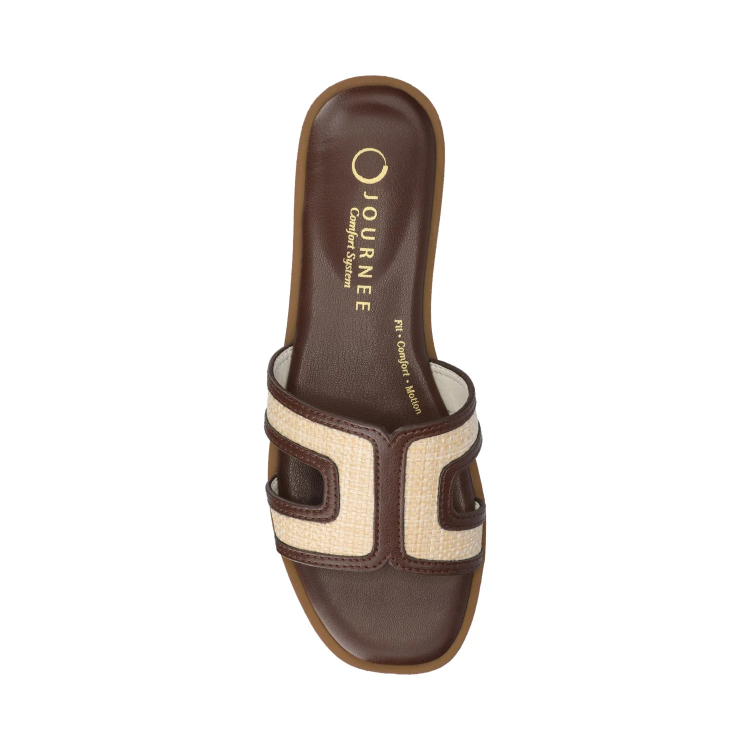 PRIMAH FLAT SANDALS IN WIDE - Chocolate Raffia - Image 4