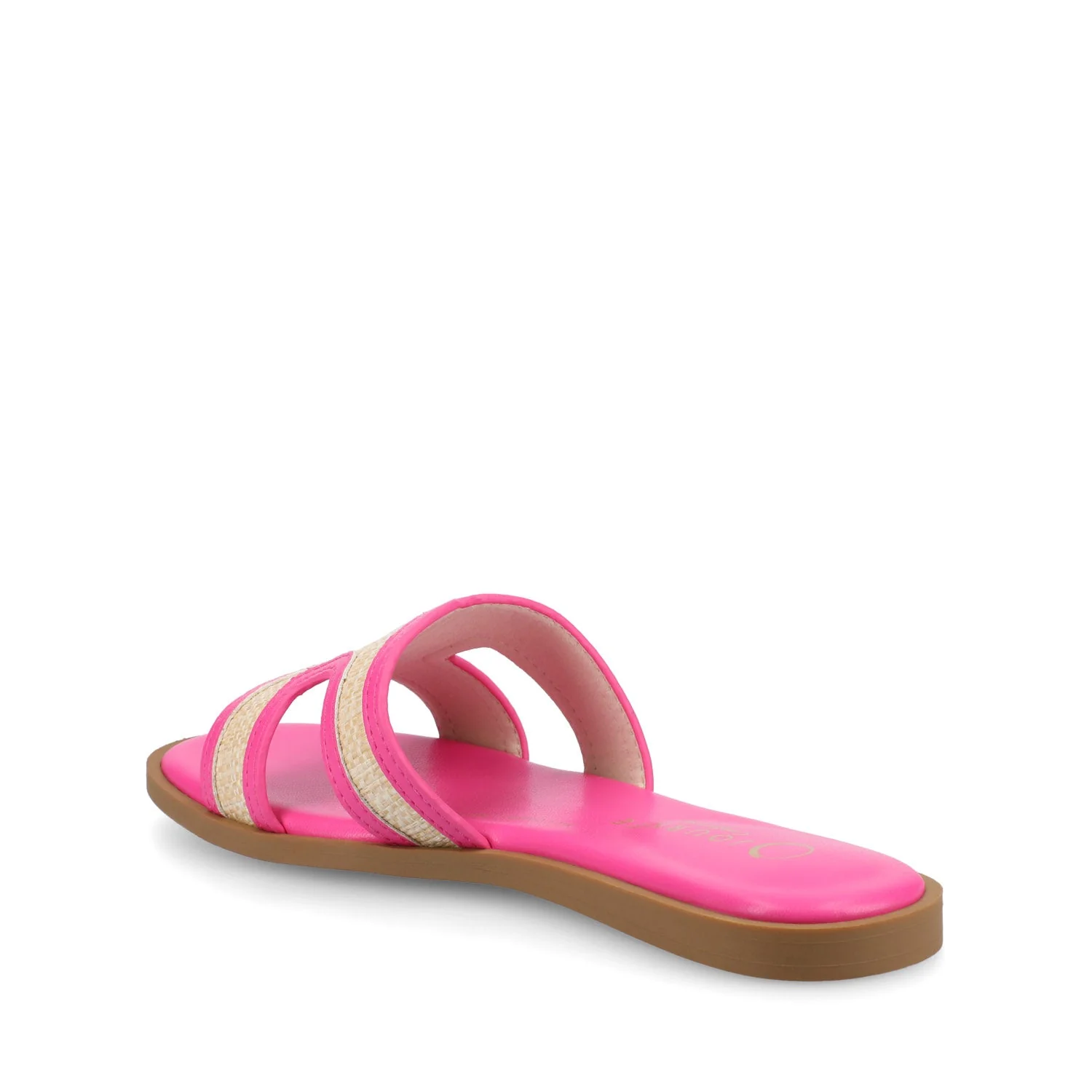 PRIMAH FLAT SANDALS IN WIDE - Fuschia Raffia - Image 3
