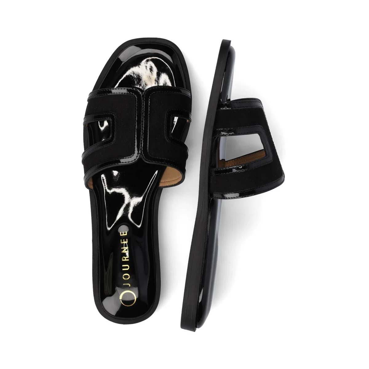 PRIMAH FLAT SANDALS IN WIDE - Patent/Black - Image 2