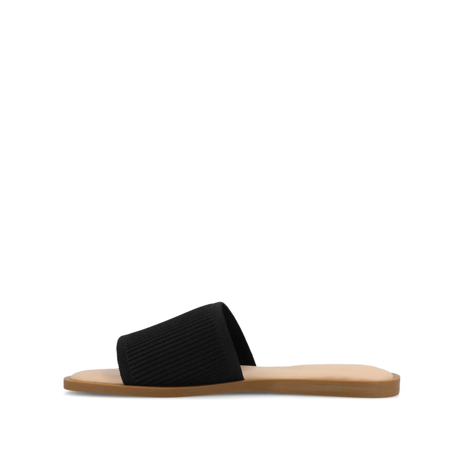 PRISILLA SLIDE SANDALS IN KNIT FABRIC - Black - Image 3