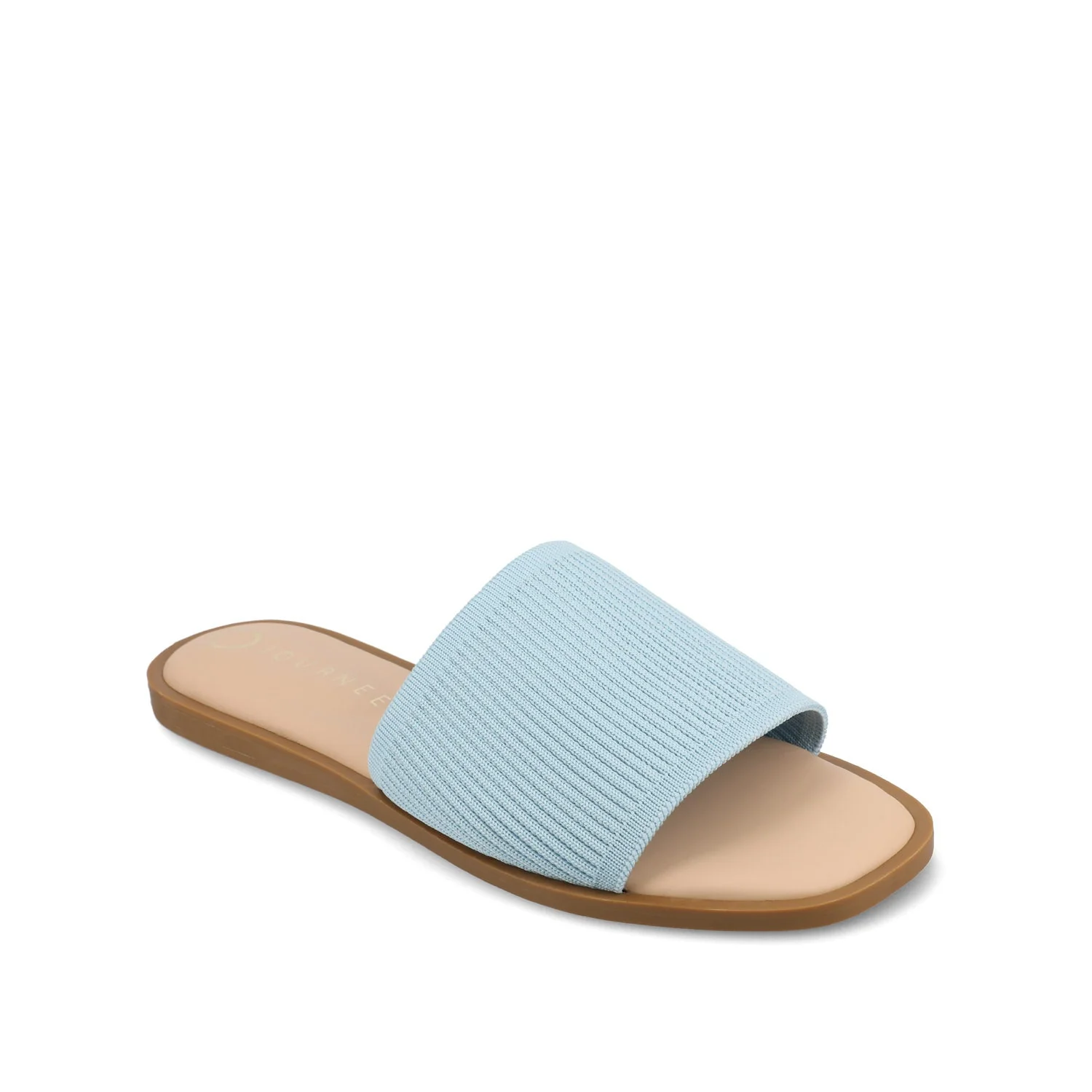 PRISILLA SLIDE SANDALS IN KNIT FABRIC - Blue - Image 2