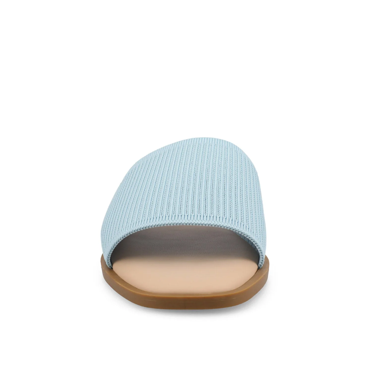 PRISILLA SLIDE SANDALS IN KNIT FABRIC - Blue - Image 5