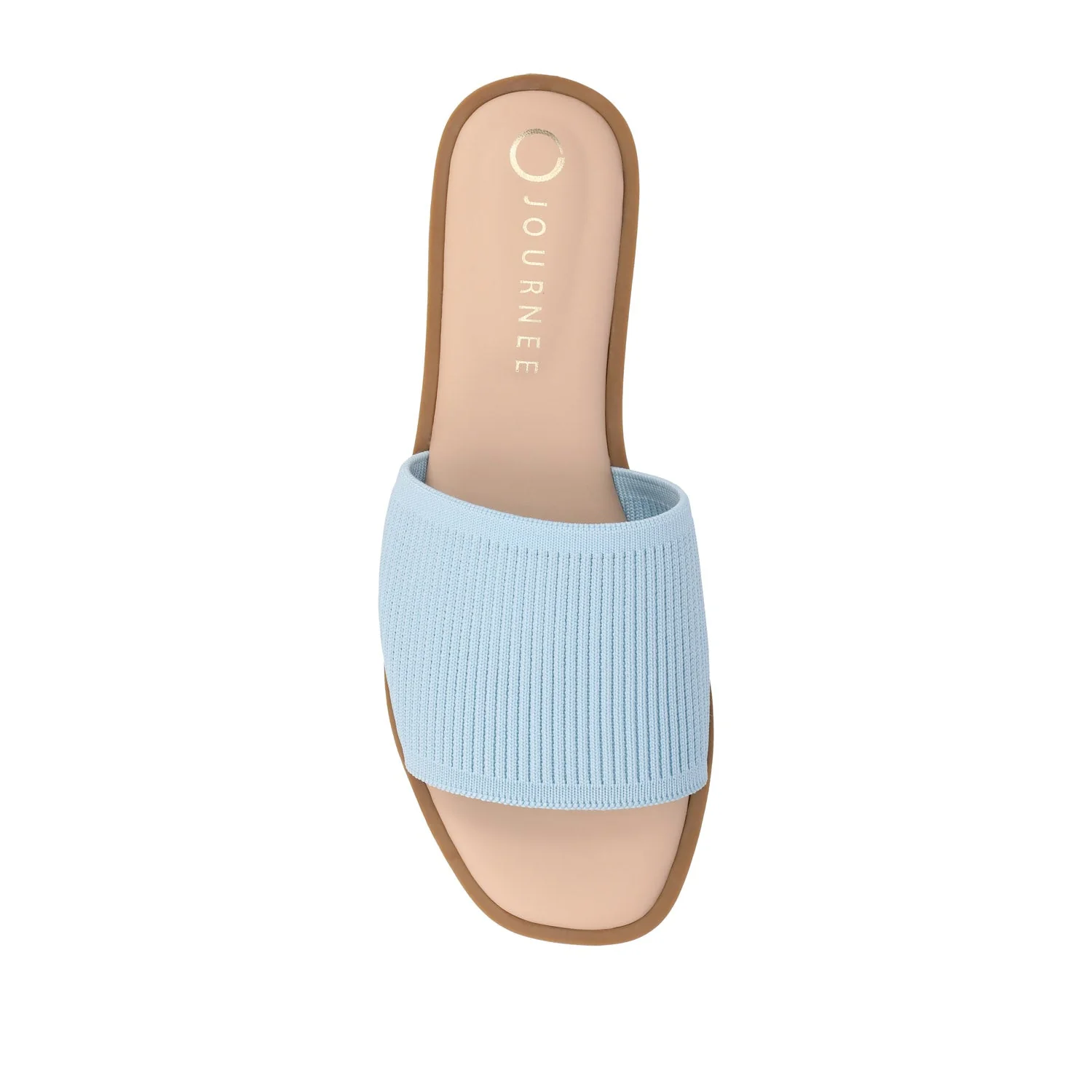 PRISILLA SLIDE SANDALS IN KNIT FABRIC - Blue - Image 6