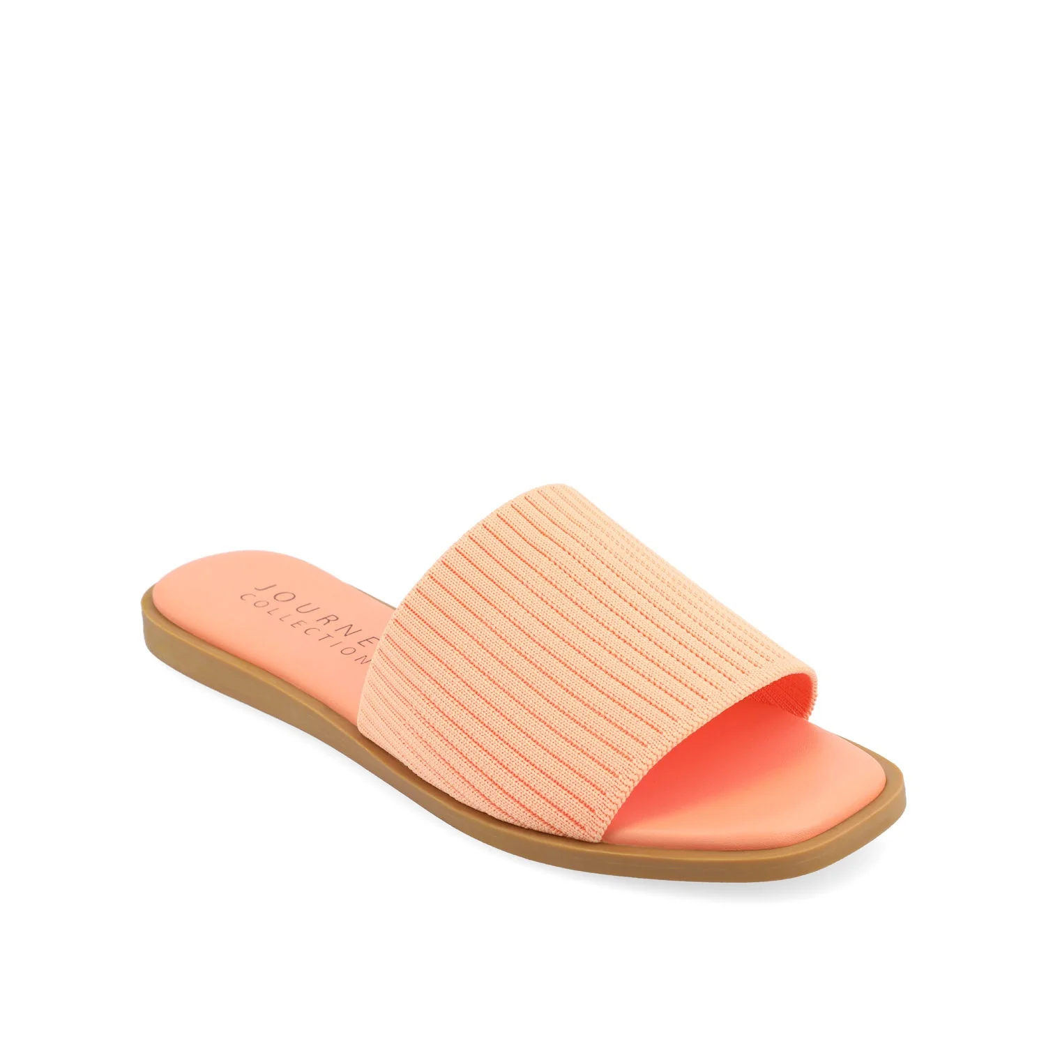 PRISILLA SLIDE SANDALS IN KNIT FABRIC - Peach - Image 3