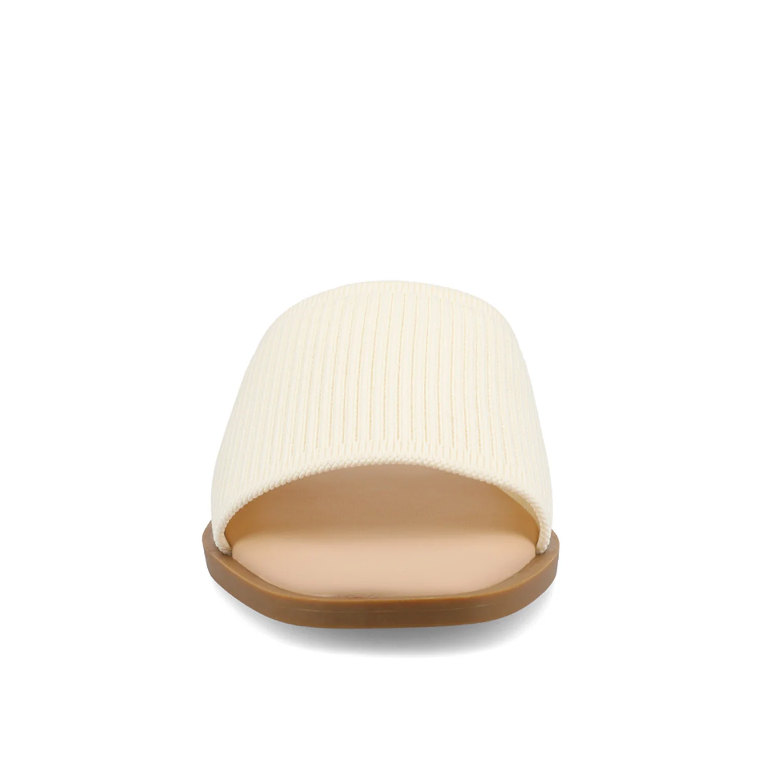 PRISILLA SLIDE SANDALS IN KNIT FABRIC - Bone - Image 5
