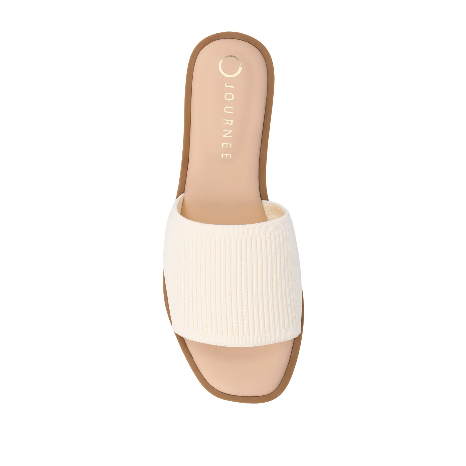 PRISILLA SLIDE SANDALS IN KNIT FABRIC - Bone - Image 7