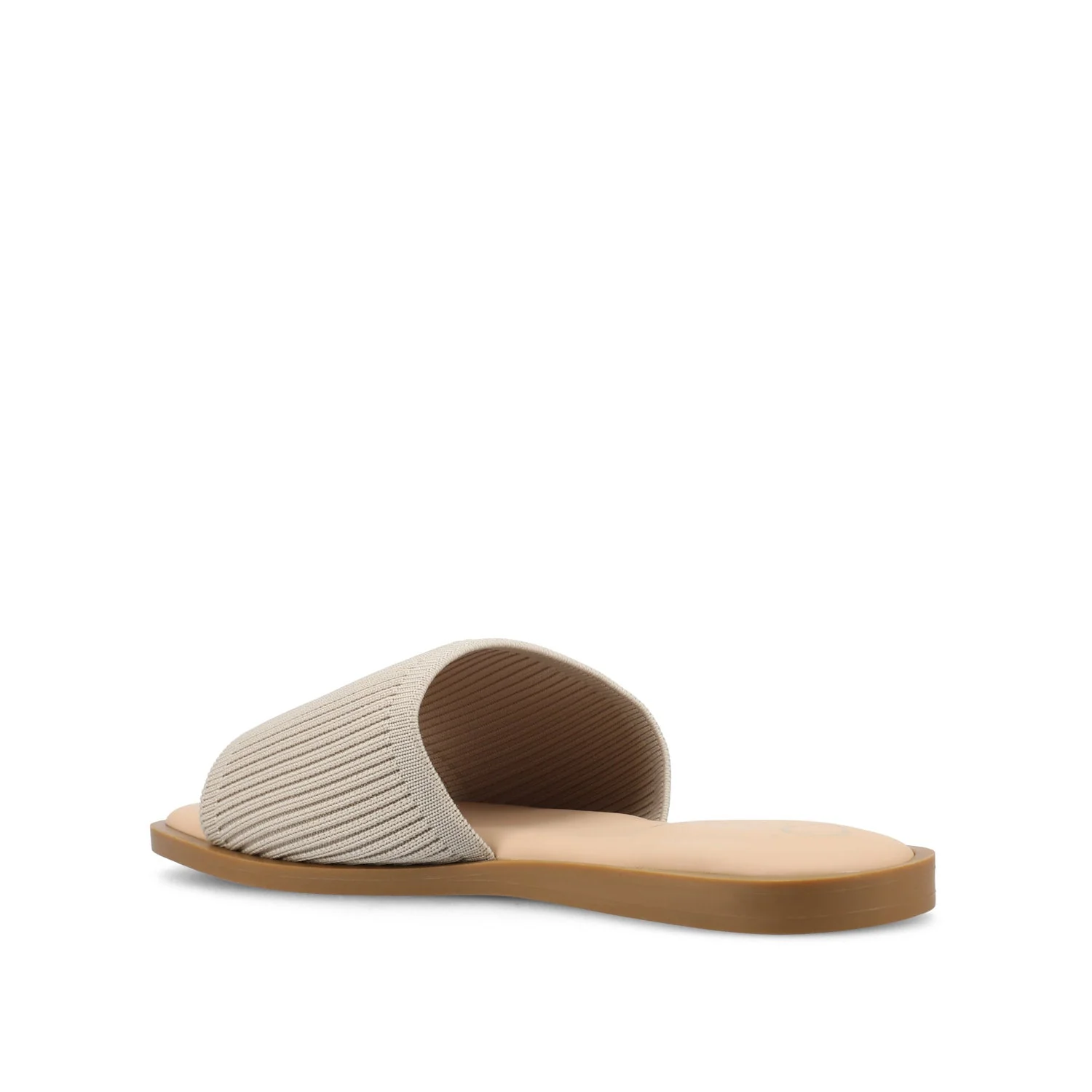 PRISILLA SLIDE SANDALS IN KNIT FABRIC IN WIDE - Taupe - Image 4