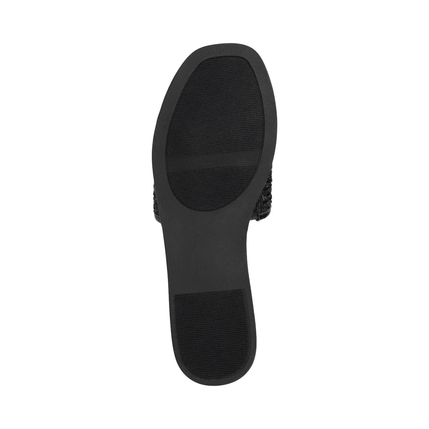 PRISILLA SLIDE SANDALS IN STATEMENT - Black Open Raffia - Image 5