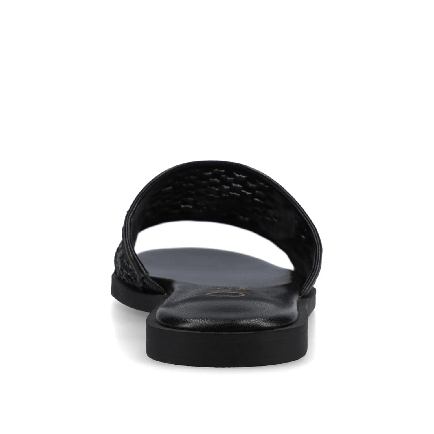 PRISILLA SLIDE SANDALS IN STATEMENT - Black Open Raffia - Image 6