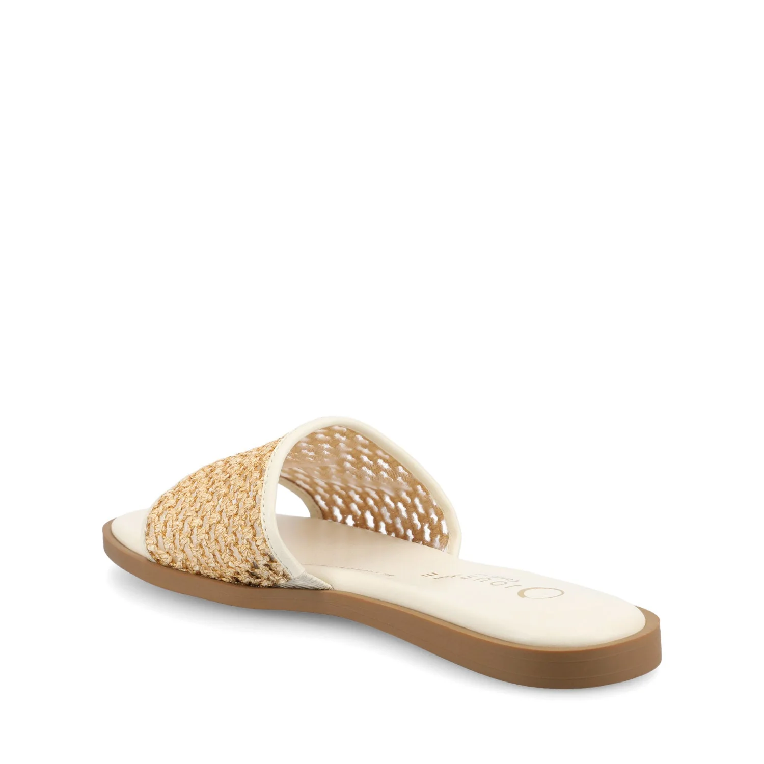 PRISILLA SLIDE SANDALS IN STATEMENT - Bone Open Raffia - Image 3